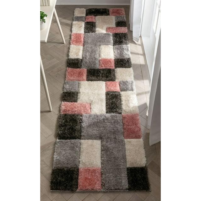 Cobina Geometric Blush/Cream/Black Area Rug