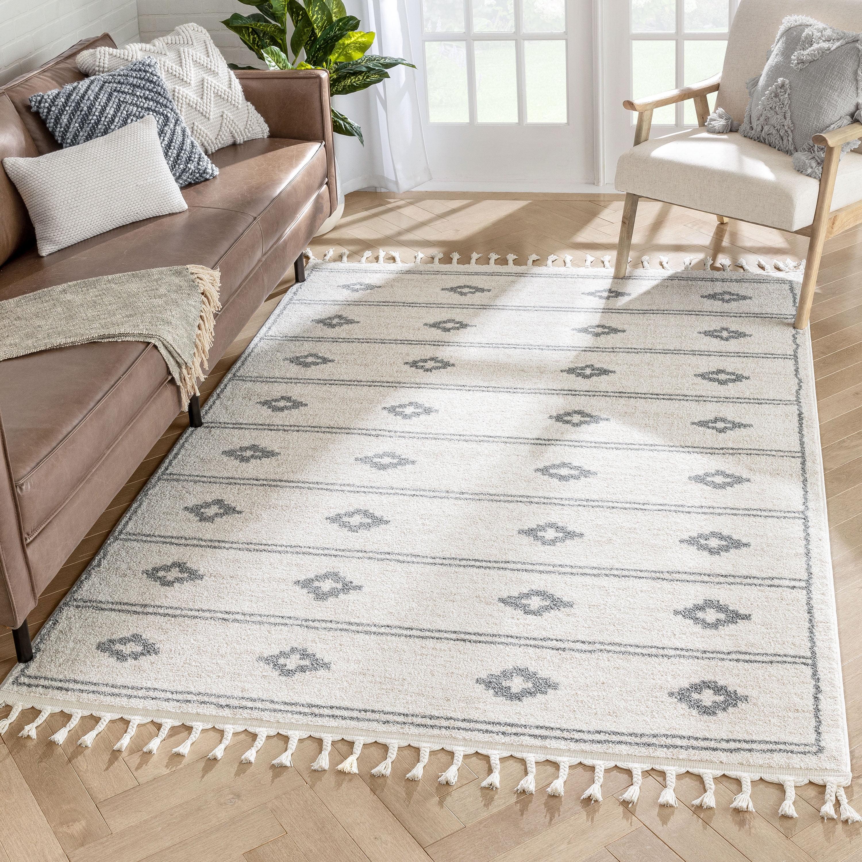 Elysian Fields Gray Oriental 5' x 7' Reversible Synthetic Rug