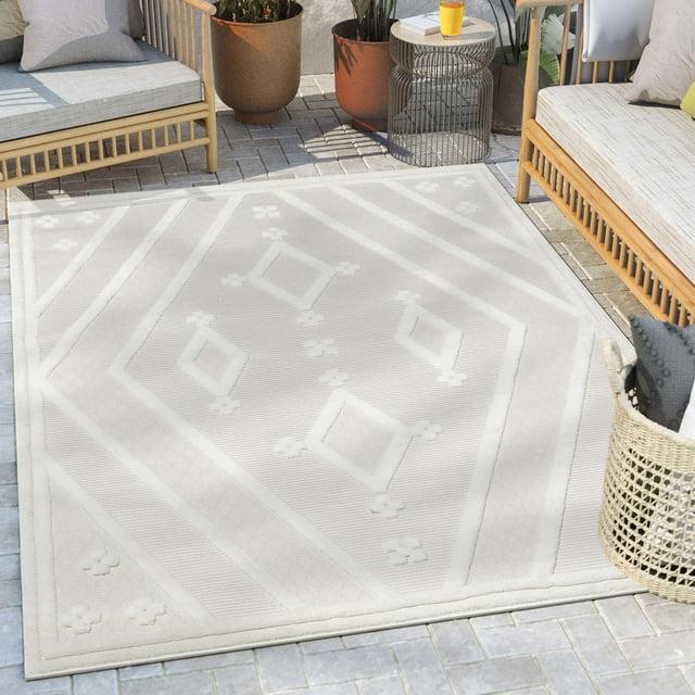 Markon Mali Outdoor Moroccan Tribal Ivory Indoor/Outdoor Area Rug