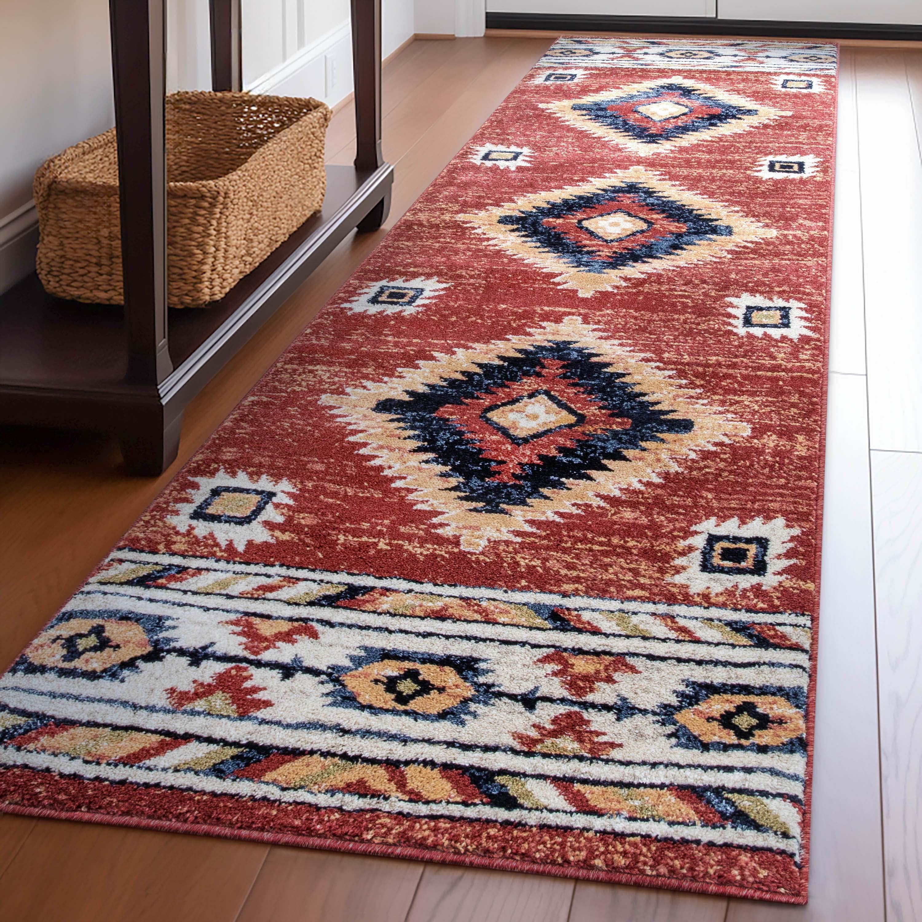 Well Woven Jamyn Lea Crimson Traditional Southwestern Tribal Red/Blue Rug