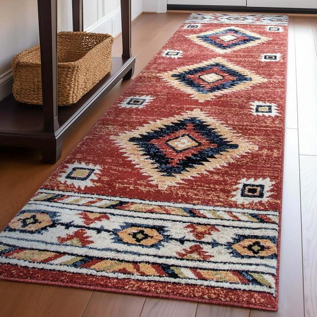 Well Woven Jamyn Lea Crimson Traditional Southwestern Tribal Red/Blue Rug
