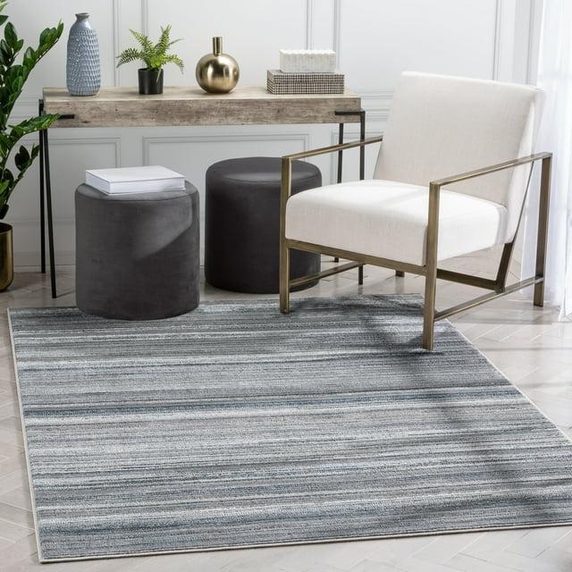 Well Woven Verity Moroccan Area Rug, 3.92' x 5.25', Eclectic Geometric Pattern, Soft, Glam Pile, Distressed Design & Modern Color Palette