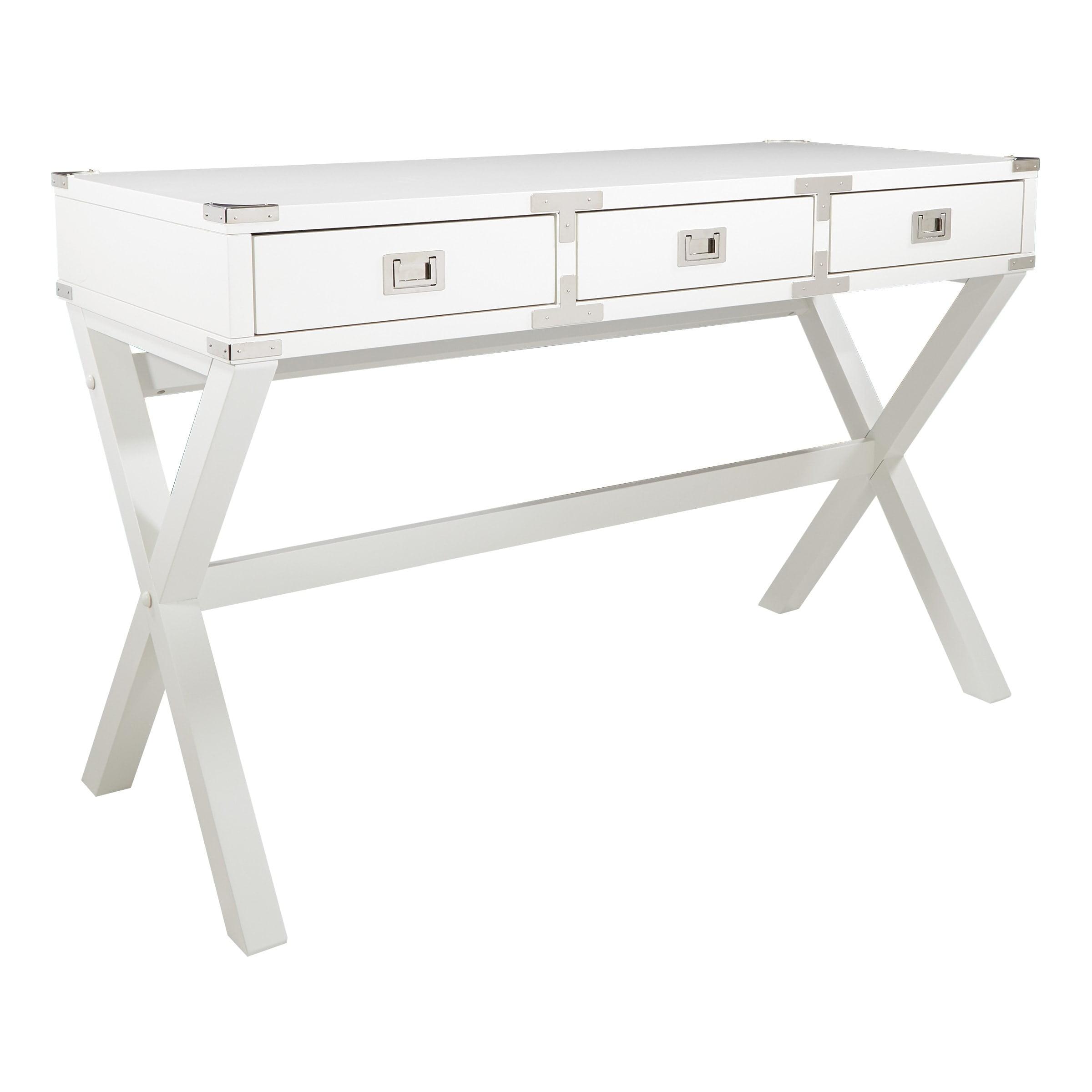 Classic Wellington 24" White Wood Desk with USB Drawer