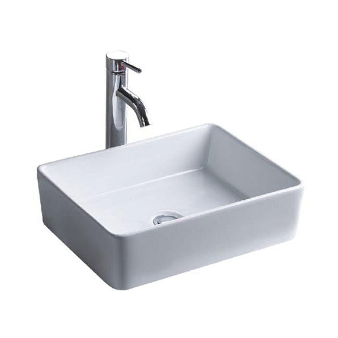 Wells Sinkware China Luxe 14.25'' White Ceramic Rectangular Bathroom Sink