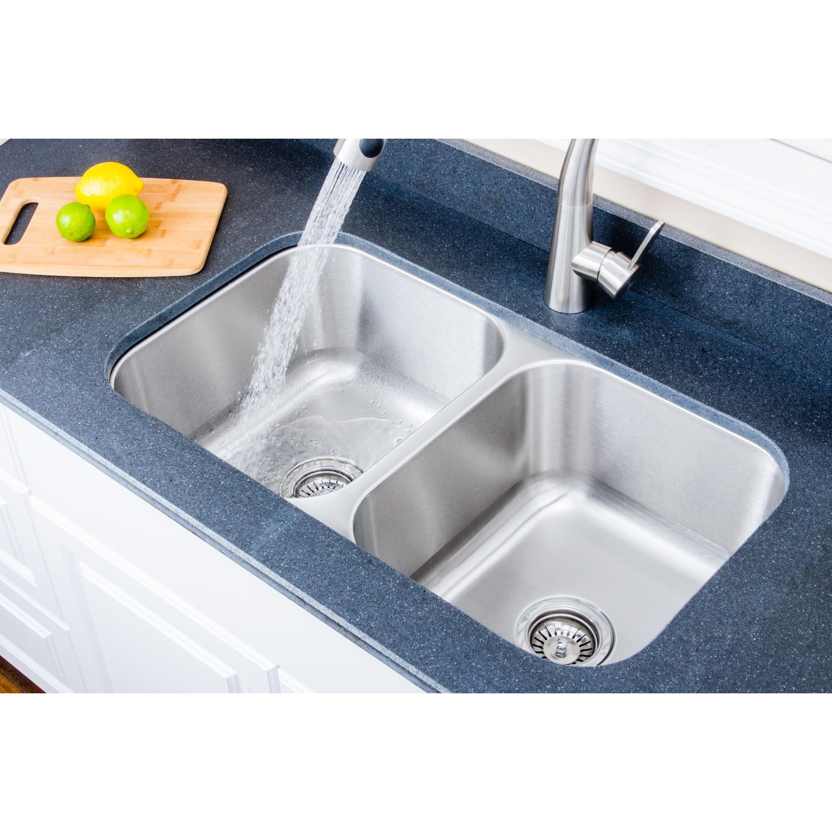 Craftsmen Series 32.5'' L Undermount Double Bowl Stainless Steel Kitchen Sink