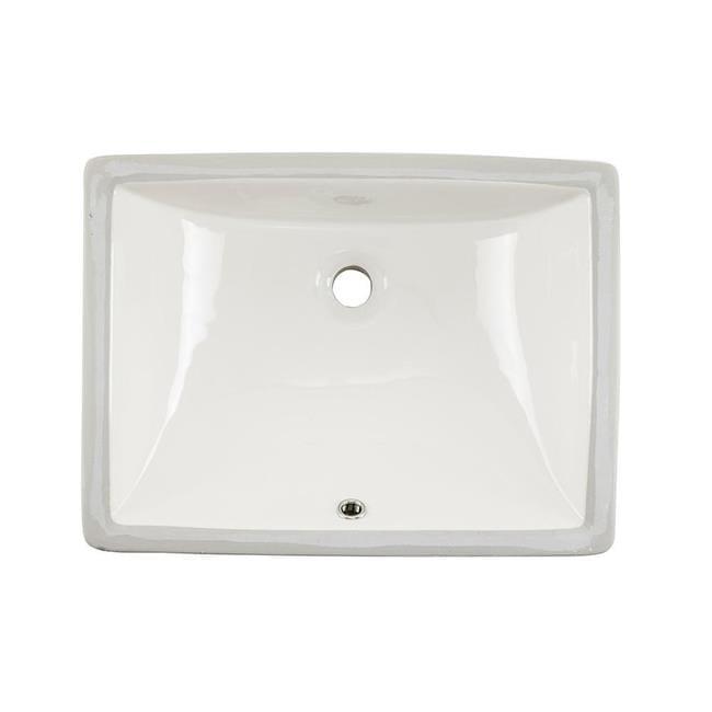 Wells Sinkware Rhythm Series 15'' Ceramic Rectangular Bathroom Sink with Overflow