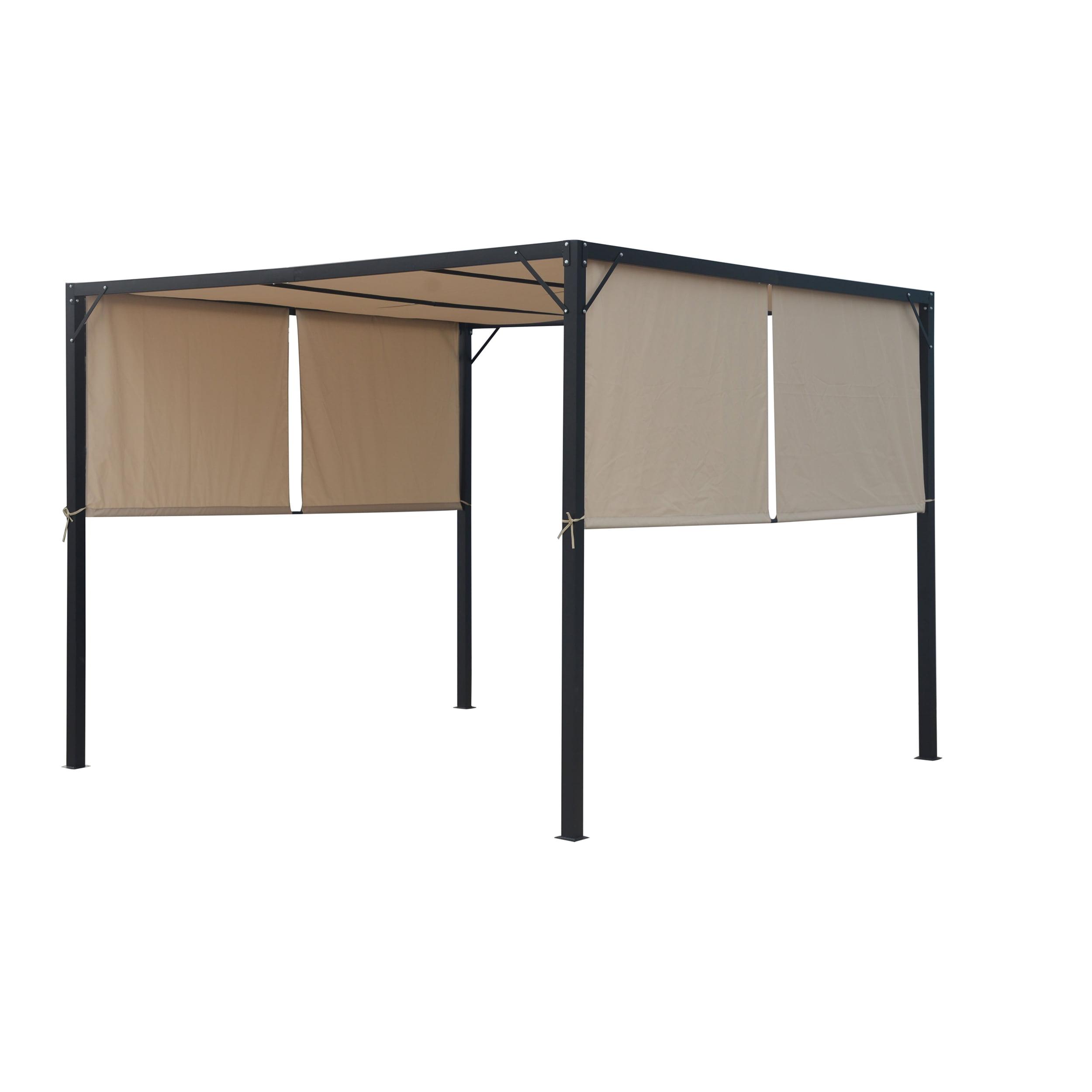 Wendy Beige and Black Steel Framed 10' x 10' Gazebo