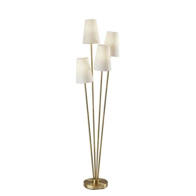 Wentworth Floor Lamp Natural - Adesso: Asymmetrical 4-Arm, Mid-Century Modern Design, Off-White Shades