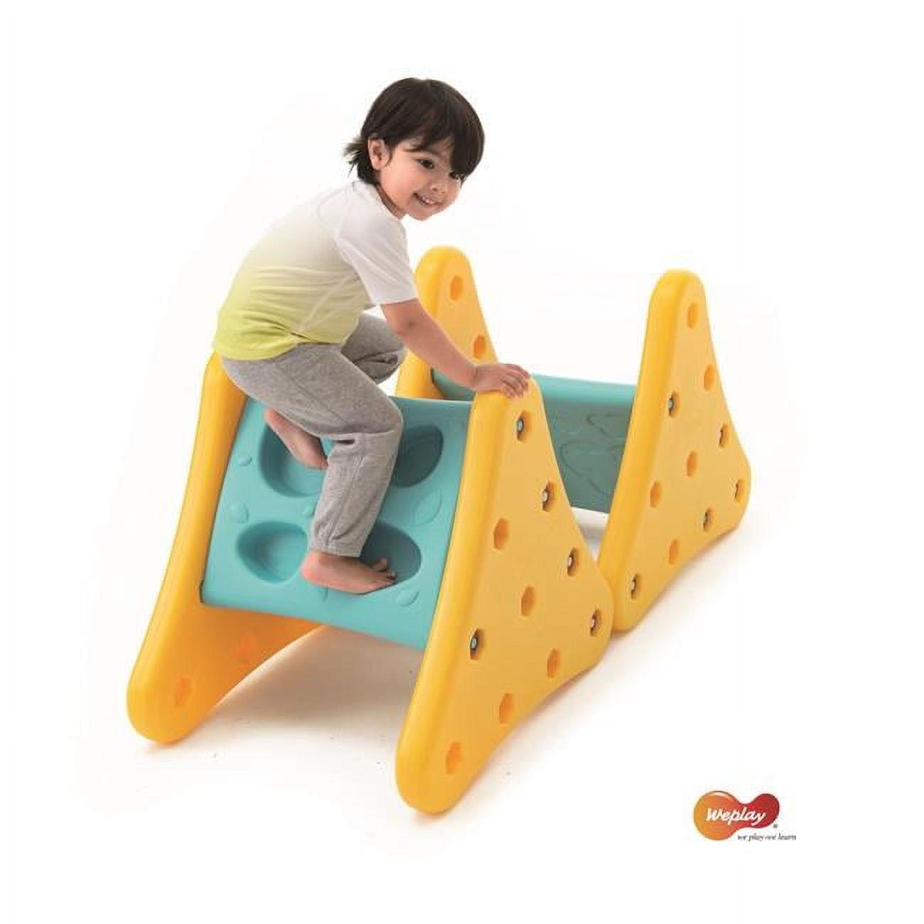 Weplay Yellow and Blue Toddler Climbing Wall