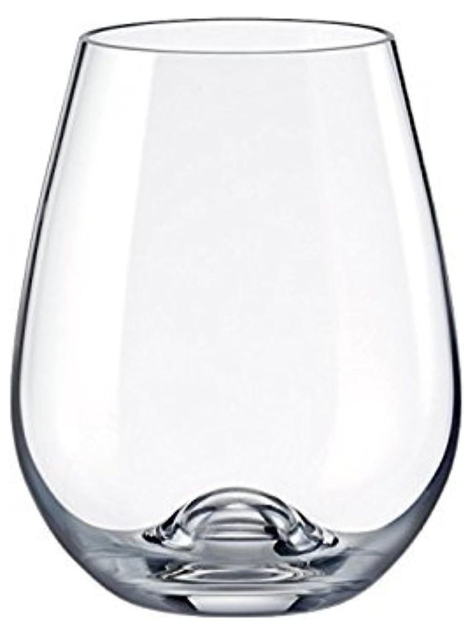 Clear Lead-Free Crystal Stemless Wine Glass Set of 6