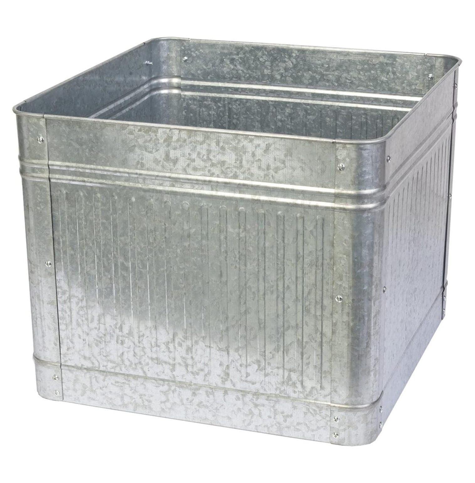 Galvanized Steel Square Raised Garden Bed Planter