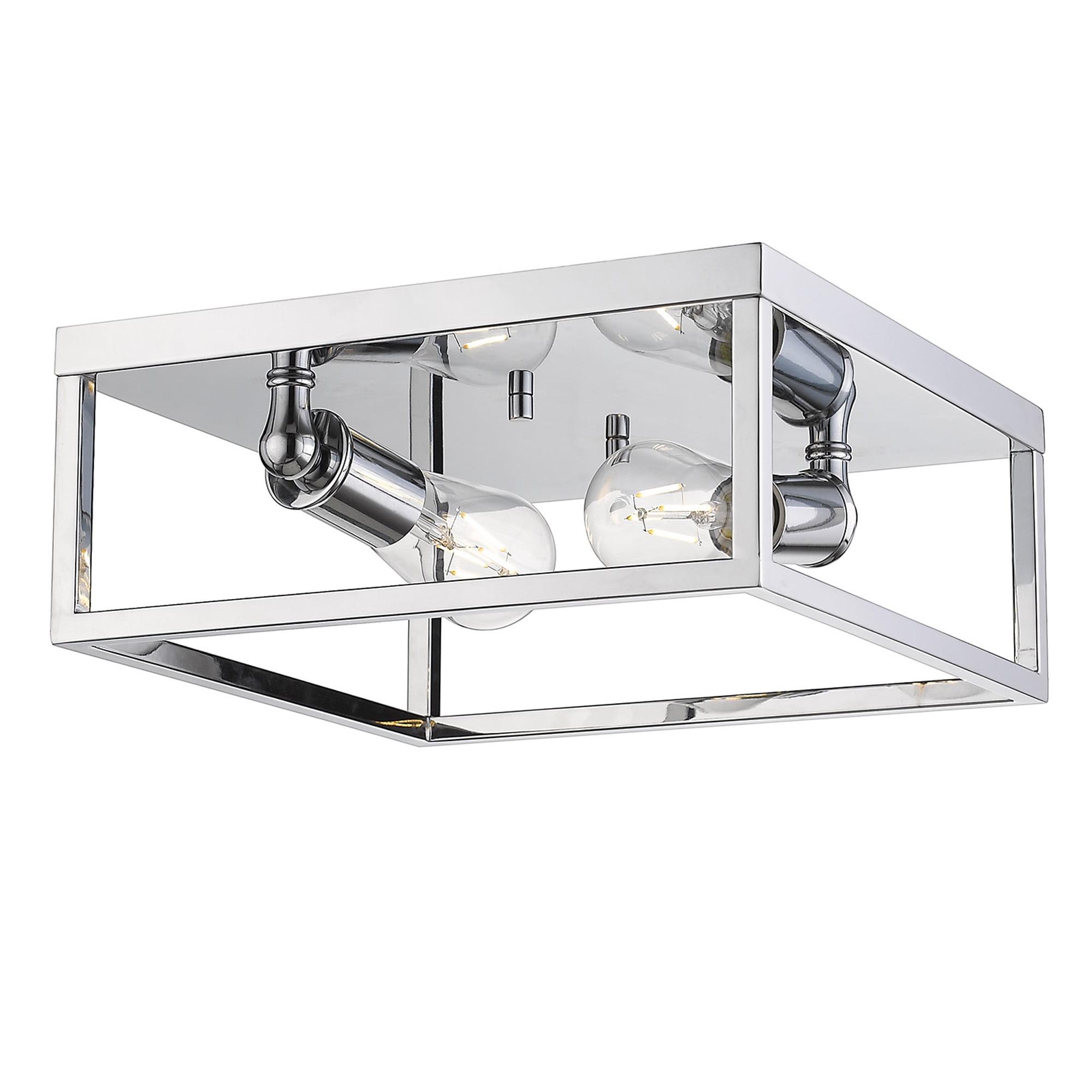 Wesson Transitional 12" Chrome and Glass LED Flush Mount