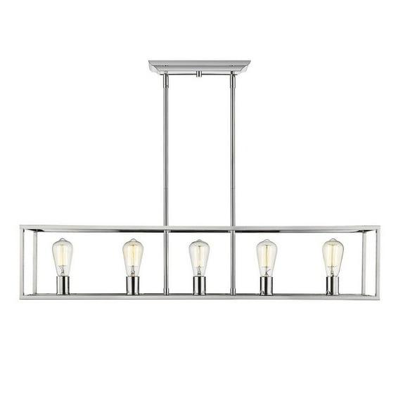 Golden Lighting Wesson 5-Light Linear Pendant in Chrome