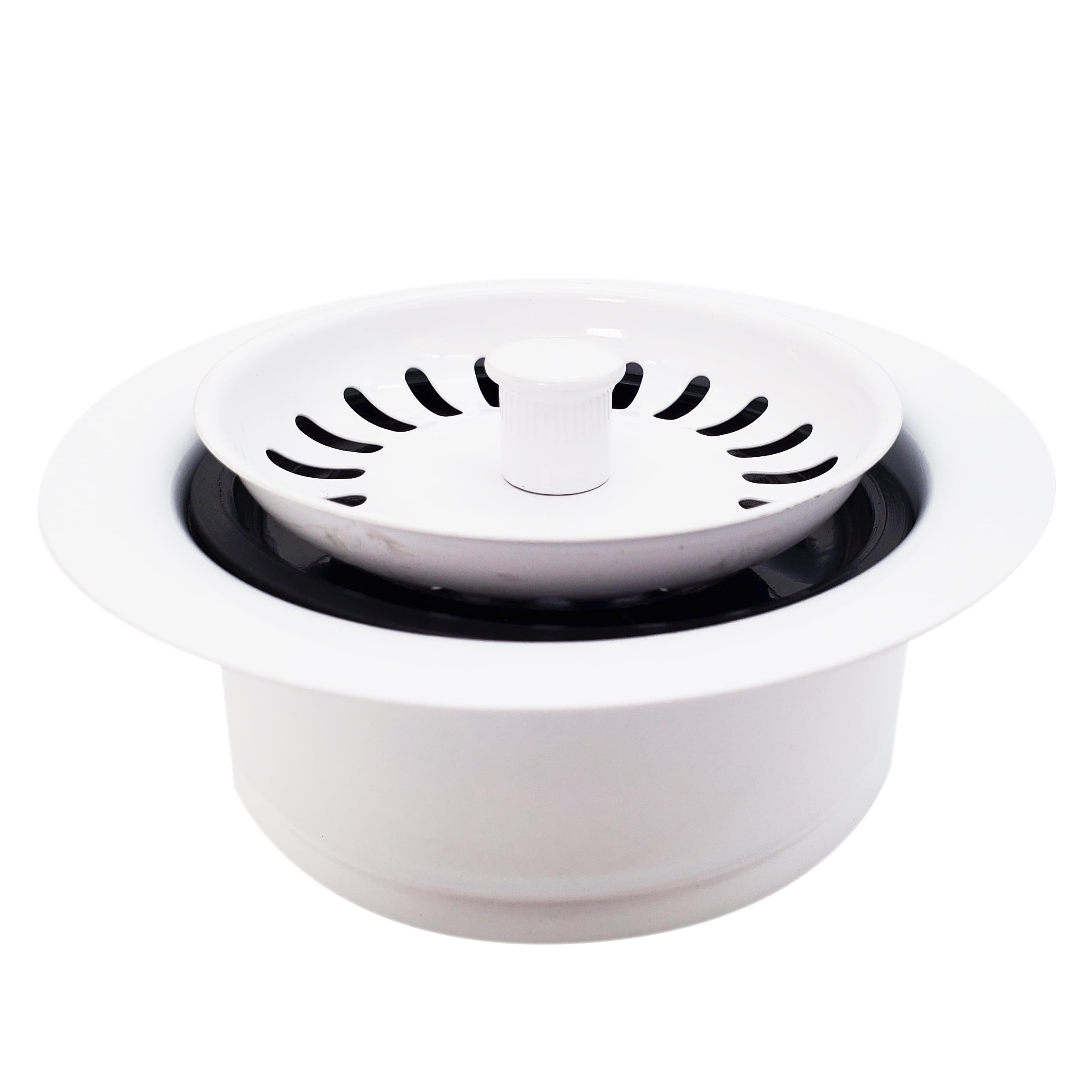 Westbrass D2089SEV-50 3-1/2" Kitchen Sink Waste Disposal Drain Flange and Basket Strainer, Powder Coat White