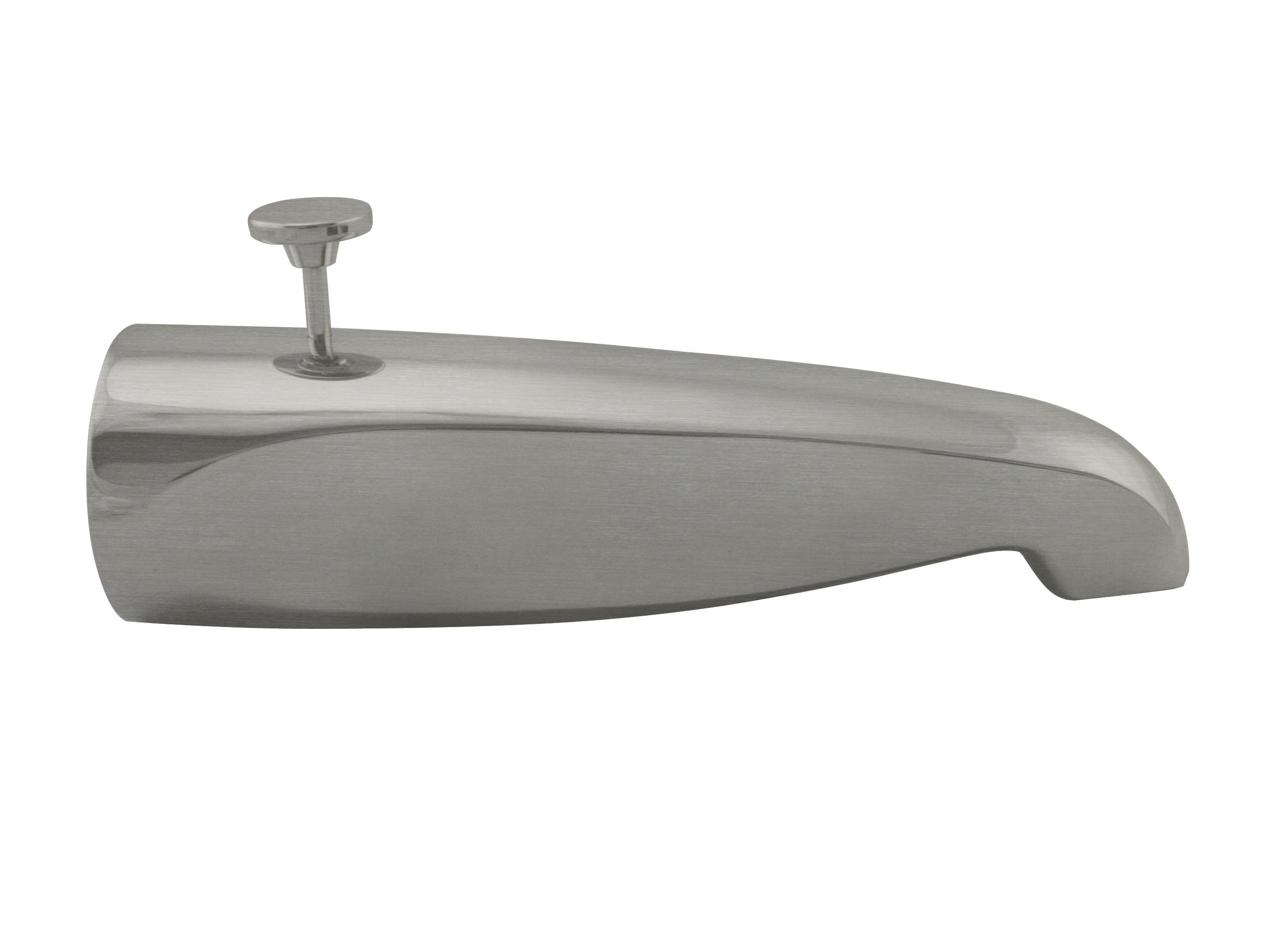 Westbrass D3111-07 8-1/2" Reach Brass Tub Spout with Rear Diverter, Satin Nickel