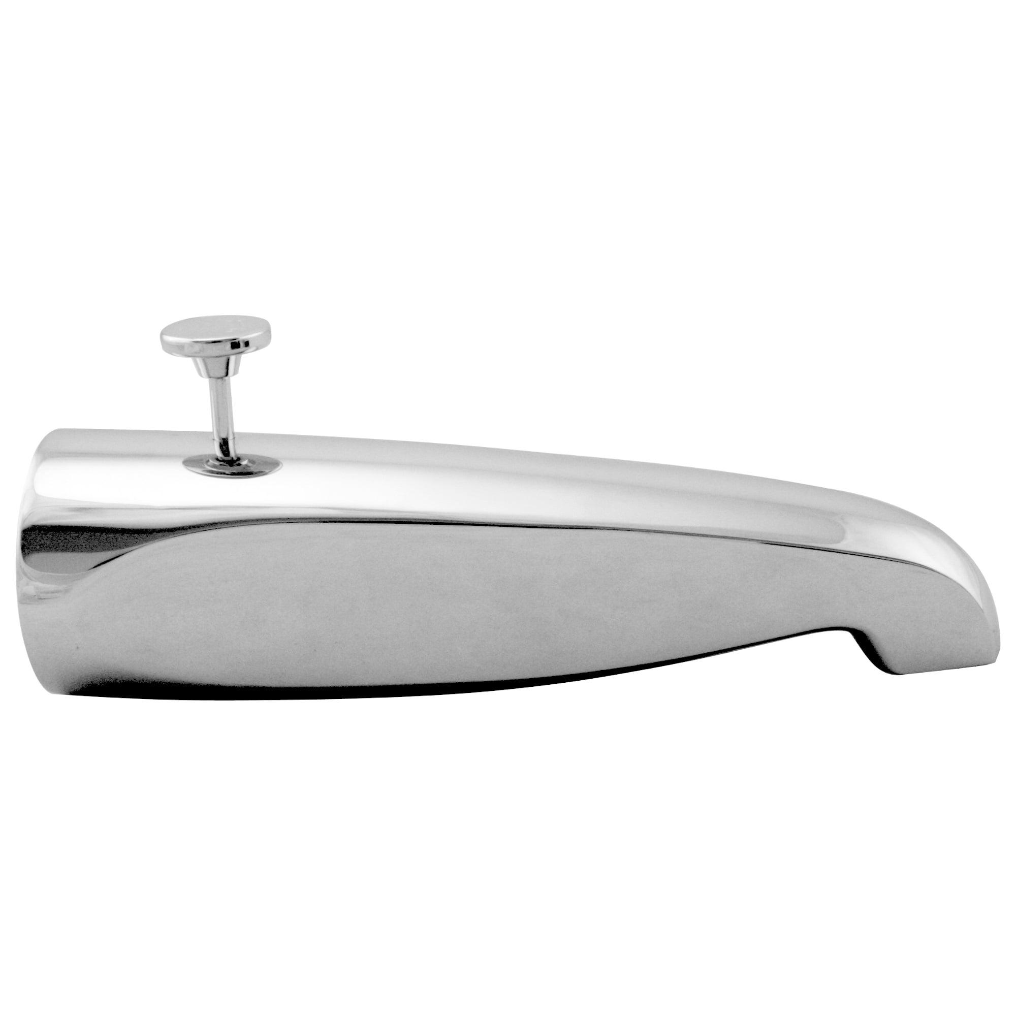 Polished Chrome Wall Mounted Tub Spout with Diverter