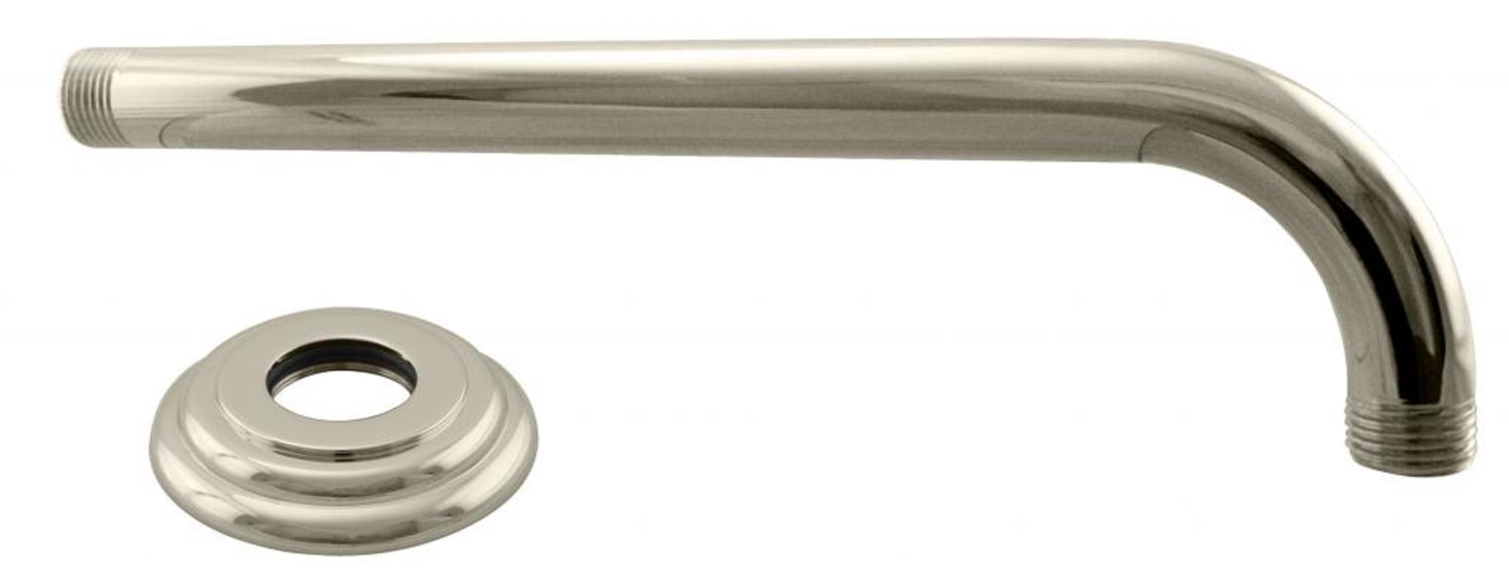 1/2" IPS x 10" IPS Wall Mount 90-Degree Rain Shower Arm with Flange