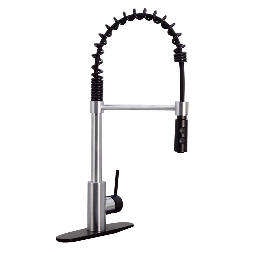 21" Matte Black Stainless Steel Pull Down Kitchen Faucet