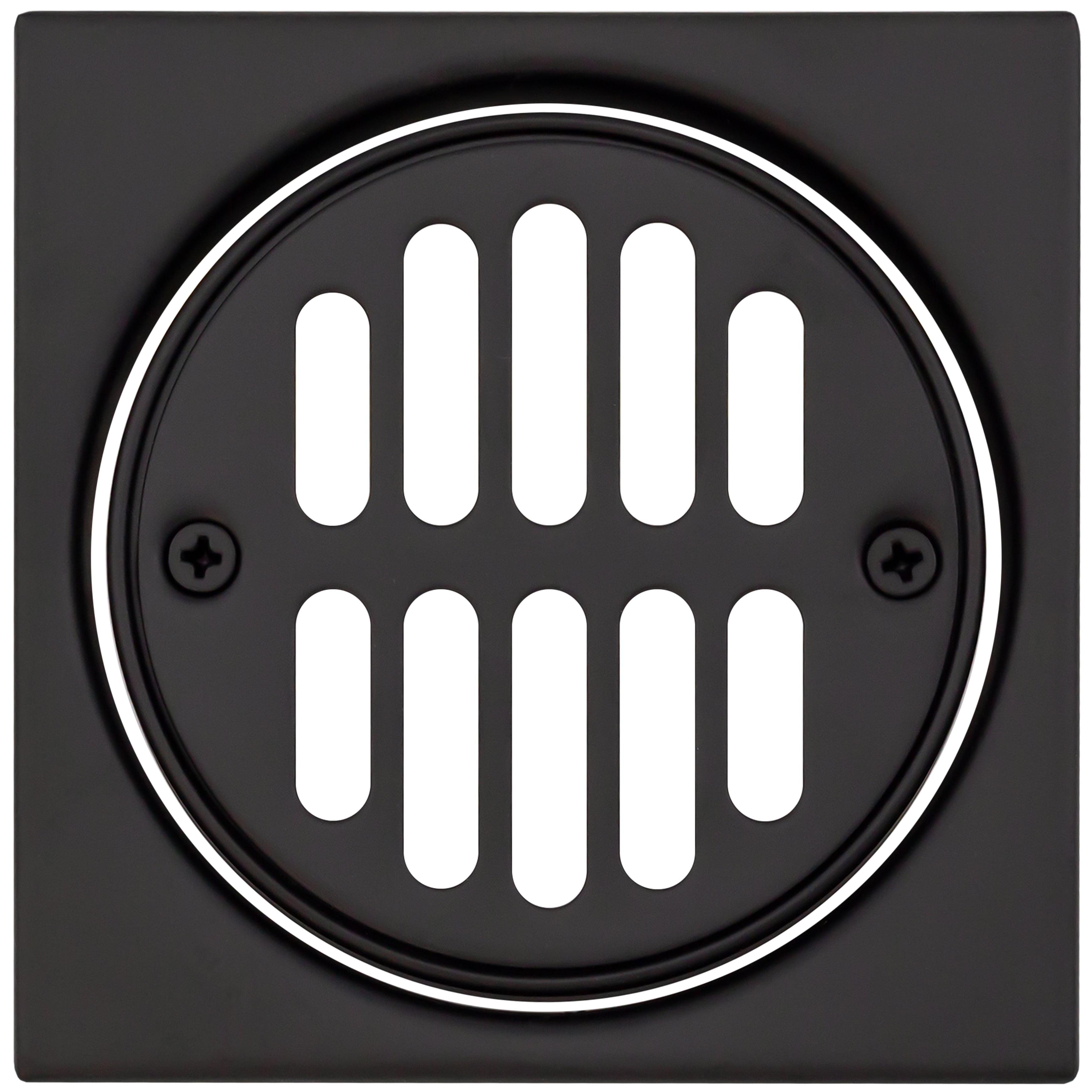 4-1/4" Brass Shower Tile Square with 3-1/2" OD Round Drain Cover