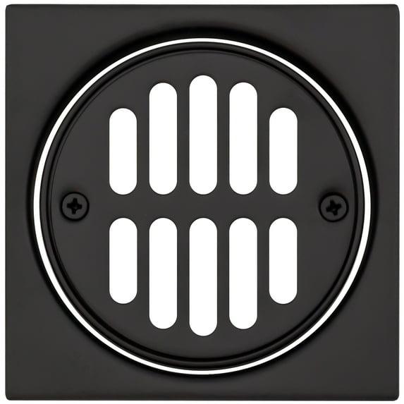 4-1/4" Brass Shower Tile Square with 3-1/2" OD Round Drain Cover