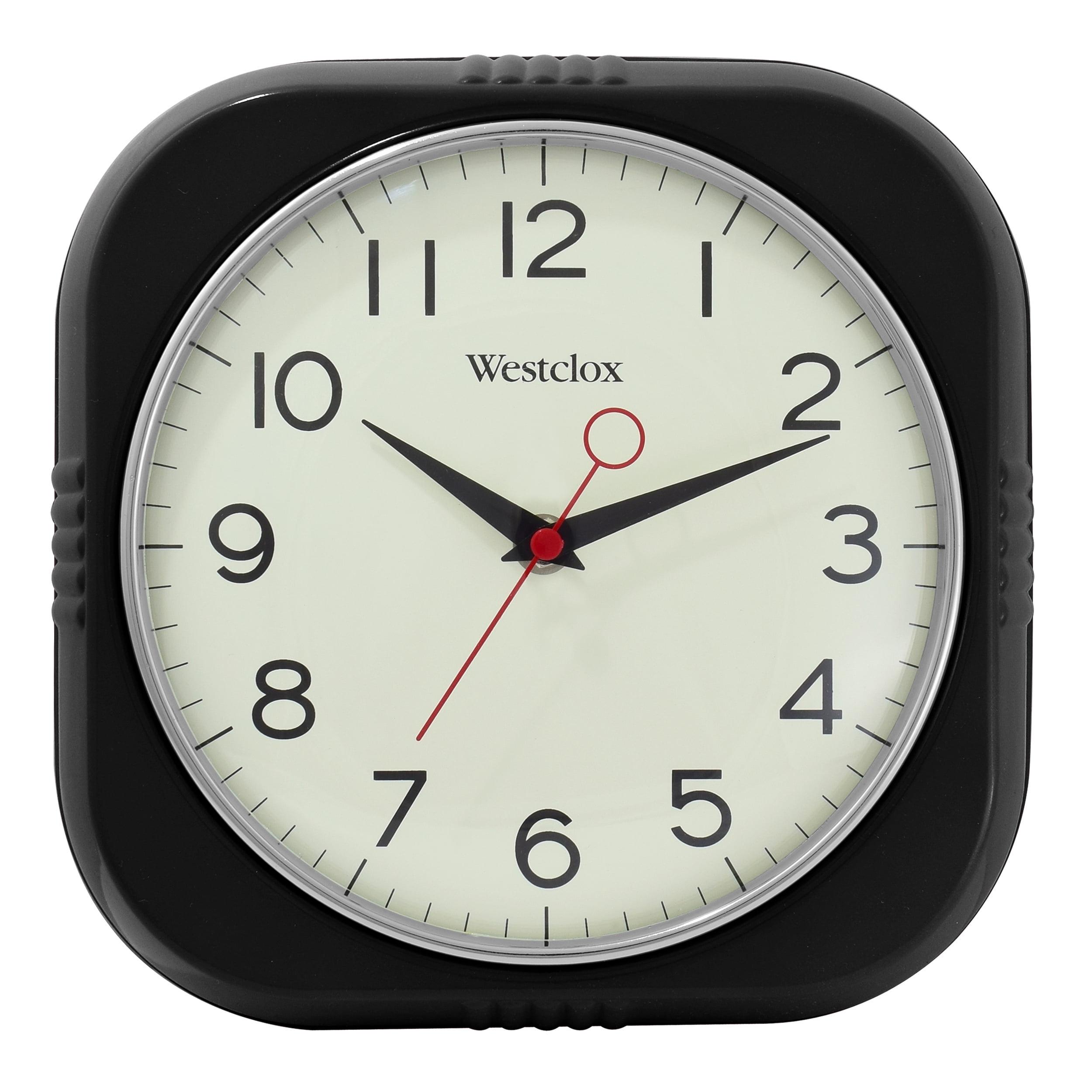 Westclox Black 1950's Retro Square Wall Clock