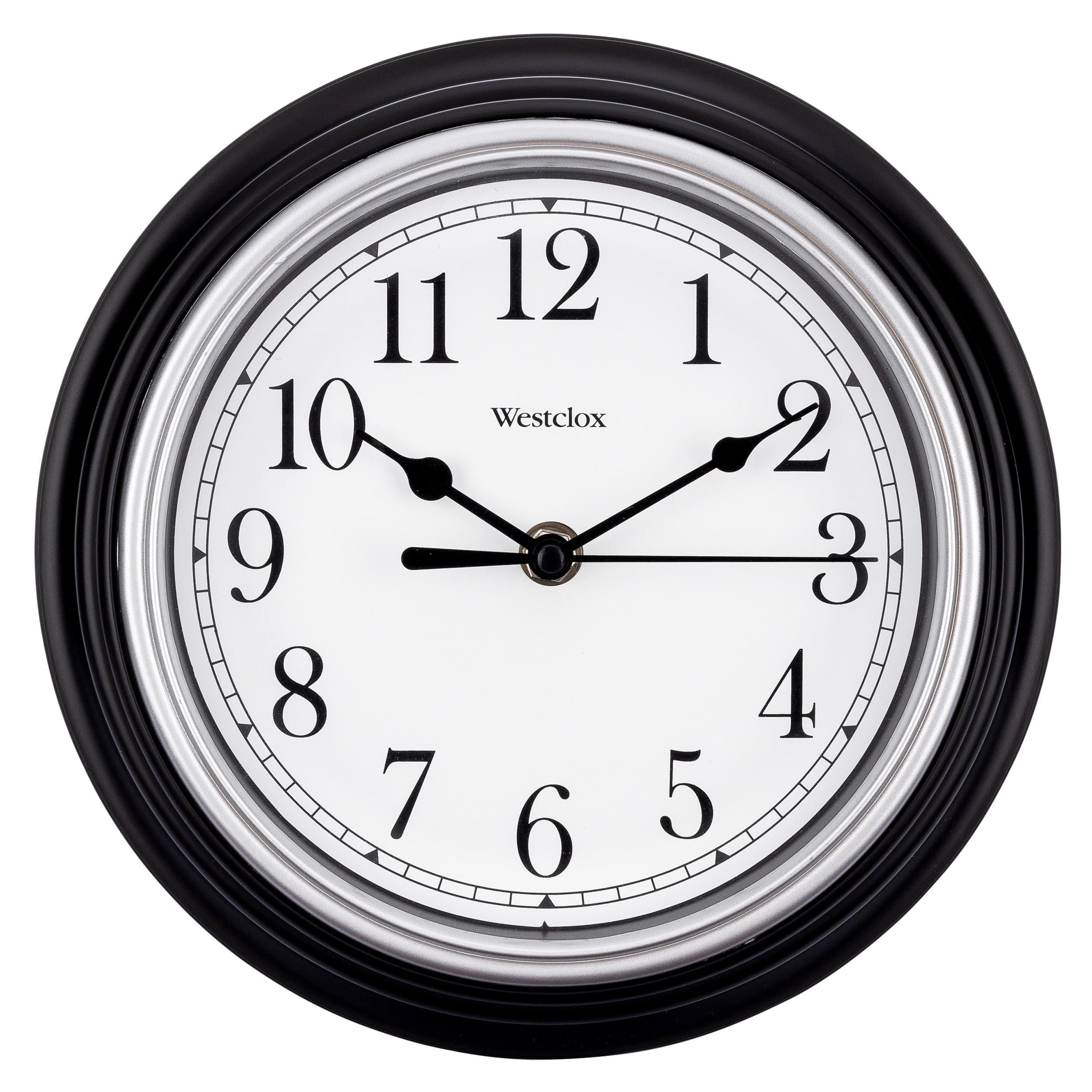 9" Round Simplicity Wall Clock Black - Westclox: Modern Analog, Indoor Use, No Warranty, AAA Battery Required