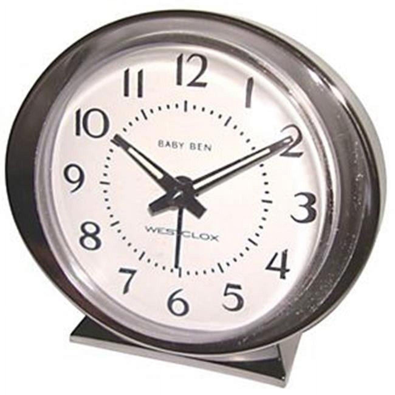 Silver Analog Bell Alarm Clock with Luminous Hands