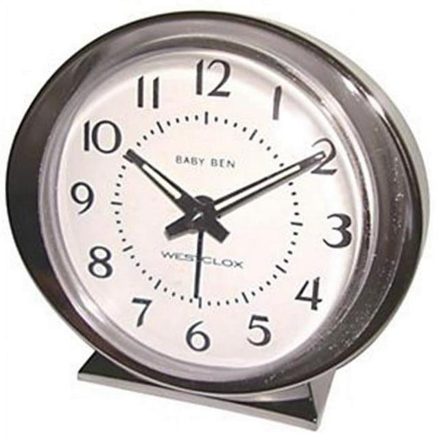 Westclox Clocks Babyben Glam Analog Metal Quartz Movement / Crystal Tabletop Clock with Alarm