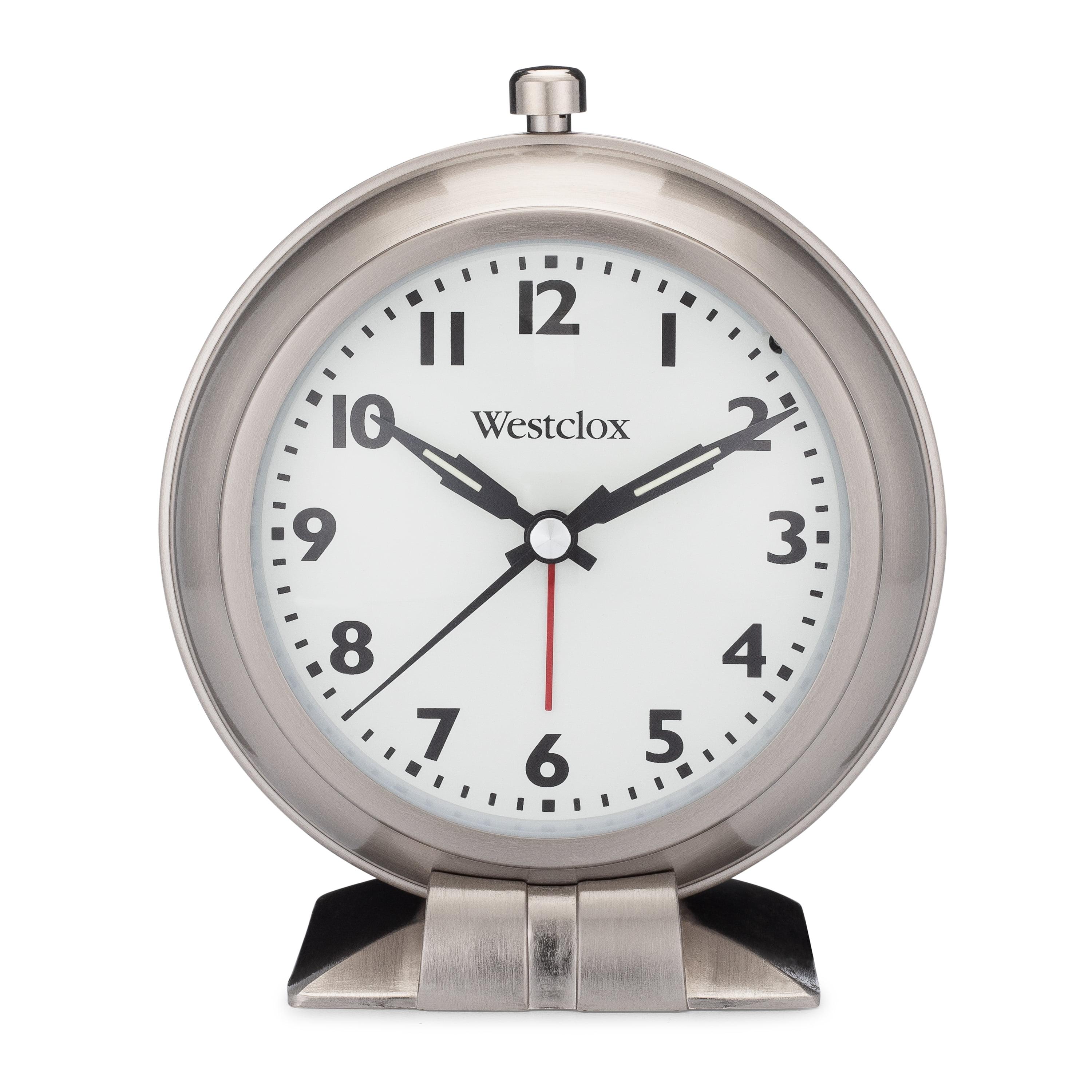 Westclox Silver Nickel Analog Alarm Clock with Dome Glass