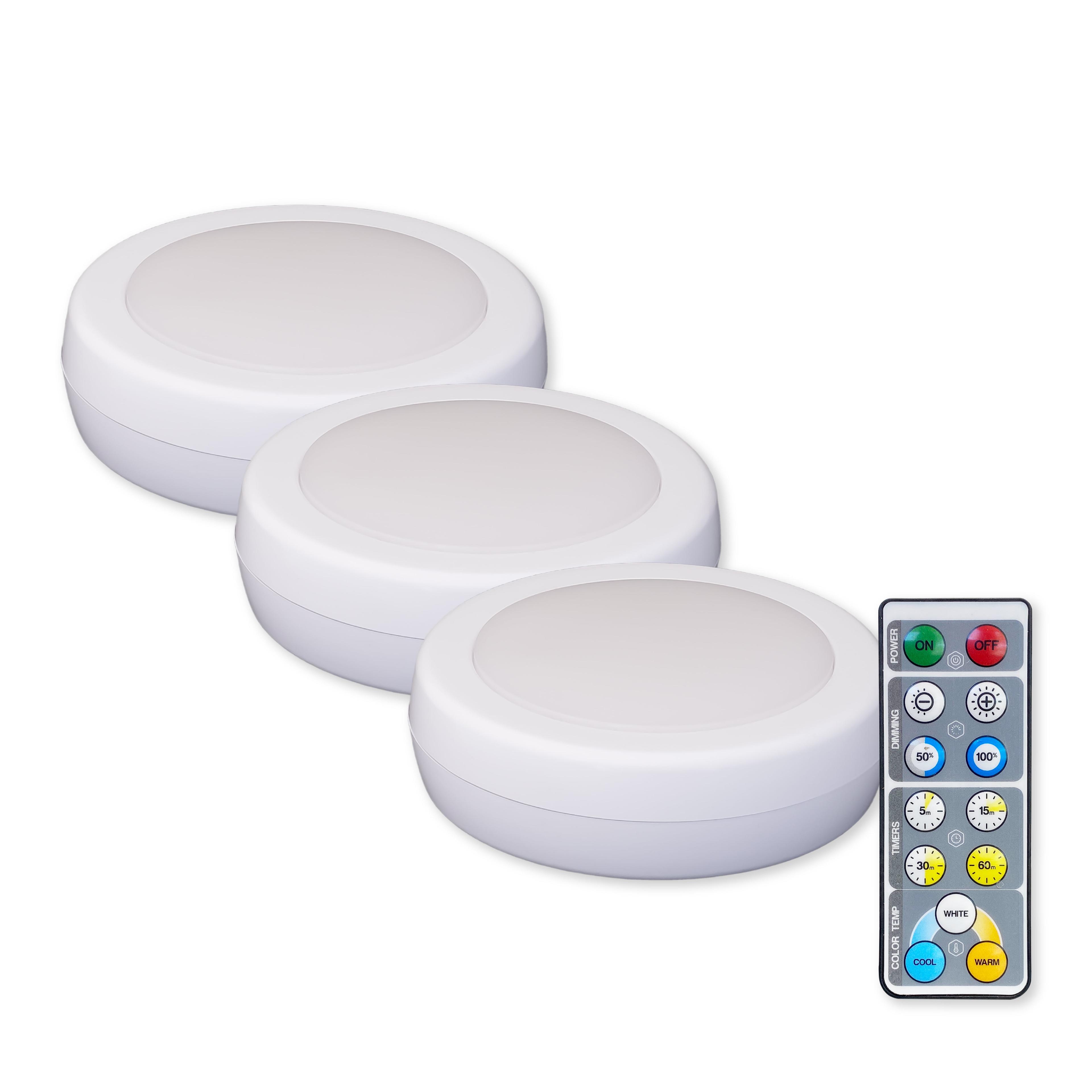 Westek White Battery Powered LED Puck Light 3 pk (BL-PCCT-W3)