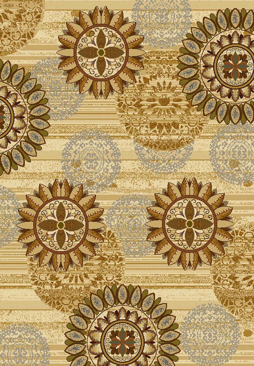 Westfield Home Harmony Debora Area Rug Ivory/Brown 5'3" x 7'2" Geometric 5' x 8' Indoor,Accent Rectangle