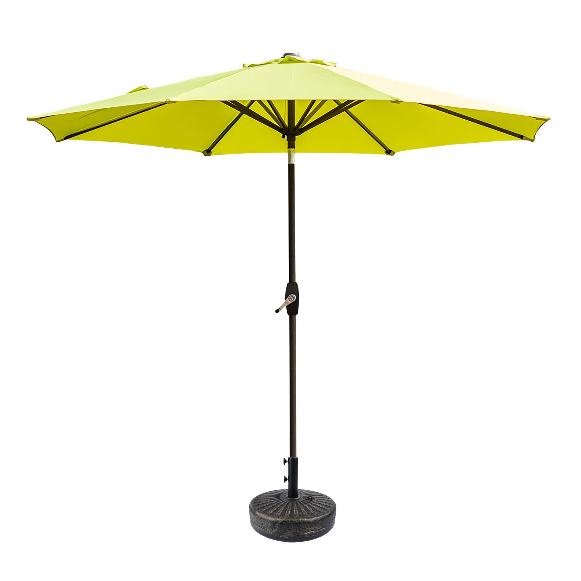 Lime Green 9 Ft Outdoor Patio Umbrella with Bronze Base