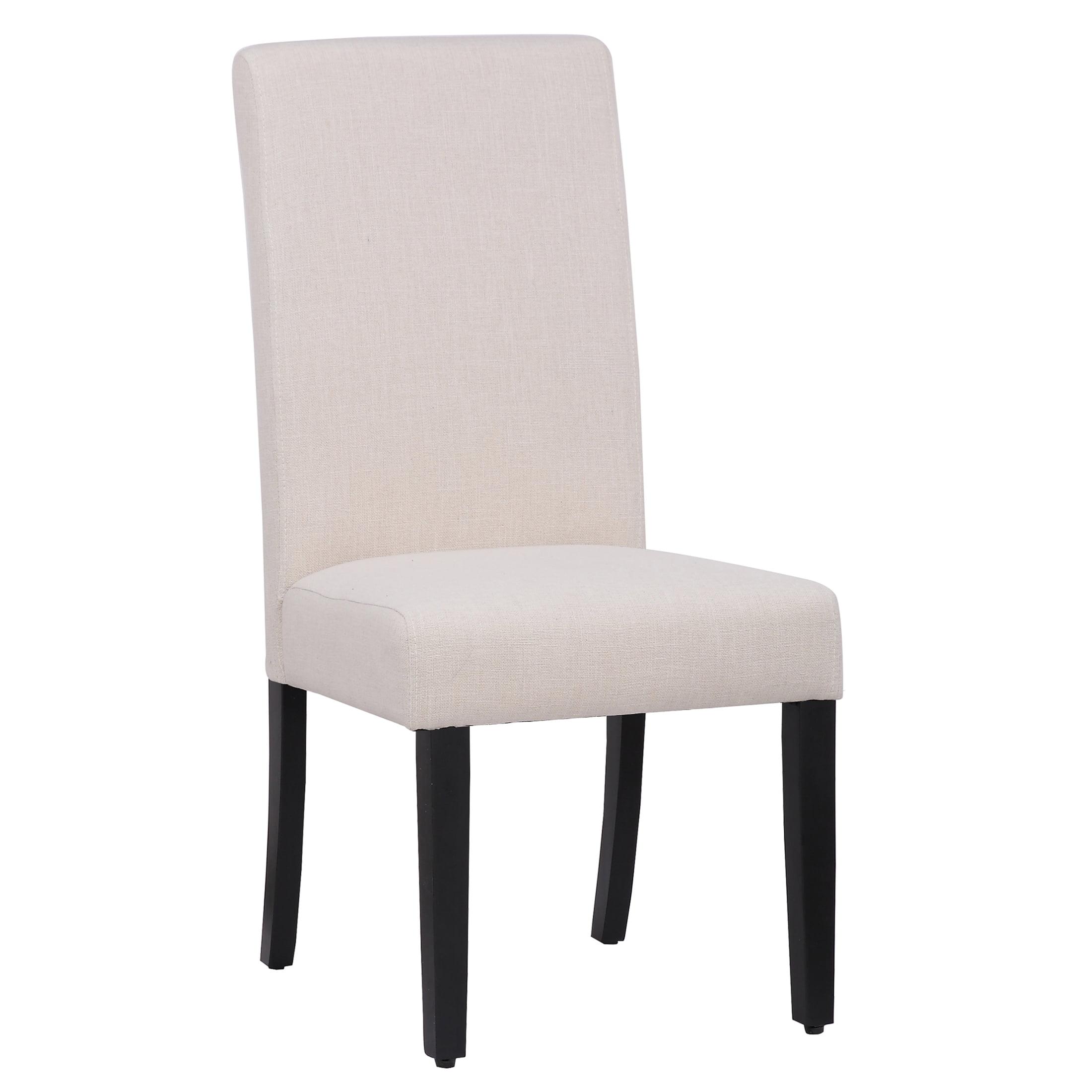 Westin Outdoor Bellure Linen Fabric Upholstered Dining Side Chair, Beige