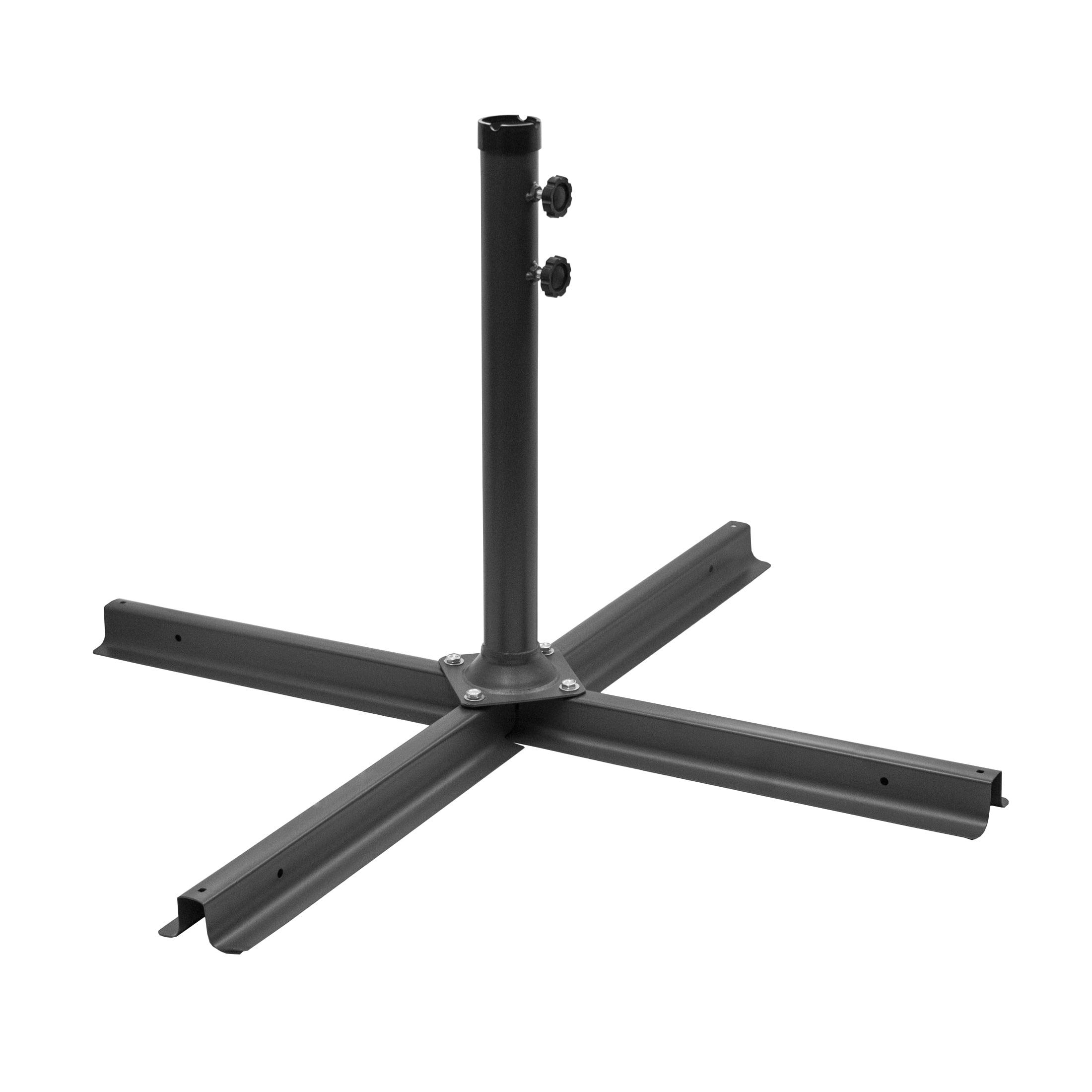 Black Steel Outdoor Umbrella Cross Brace Stand