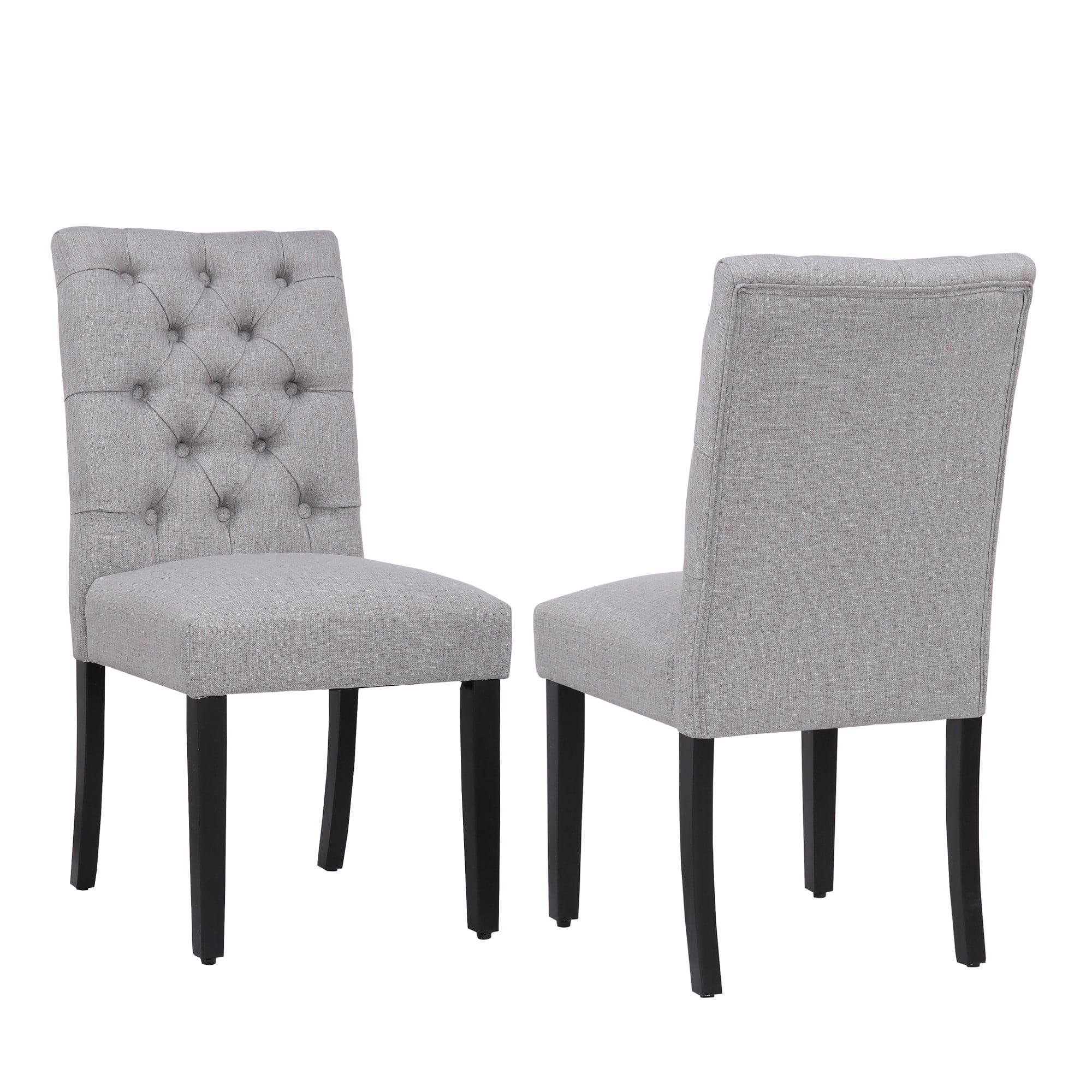 Westin Outdoor London Button Tufted Upholstered Side Chair (Set of 2), Gray