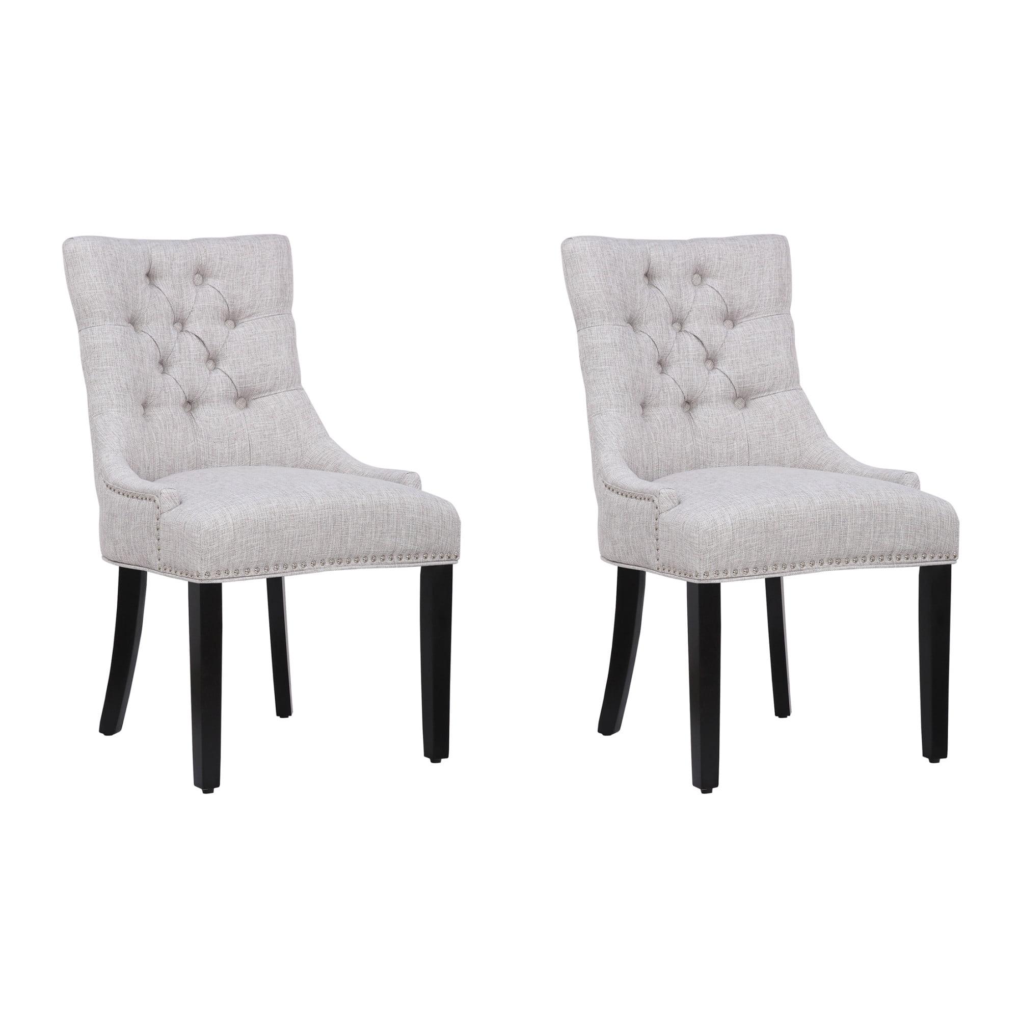 Westin Outdoor Modx Tufted Upholstered Wingback Dining Chair (Set of 2), Light Gray