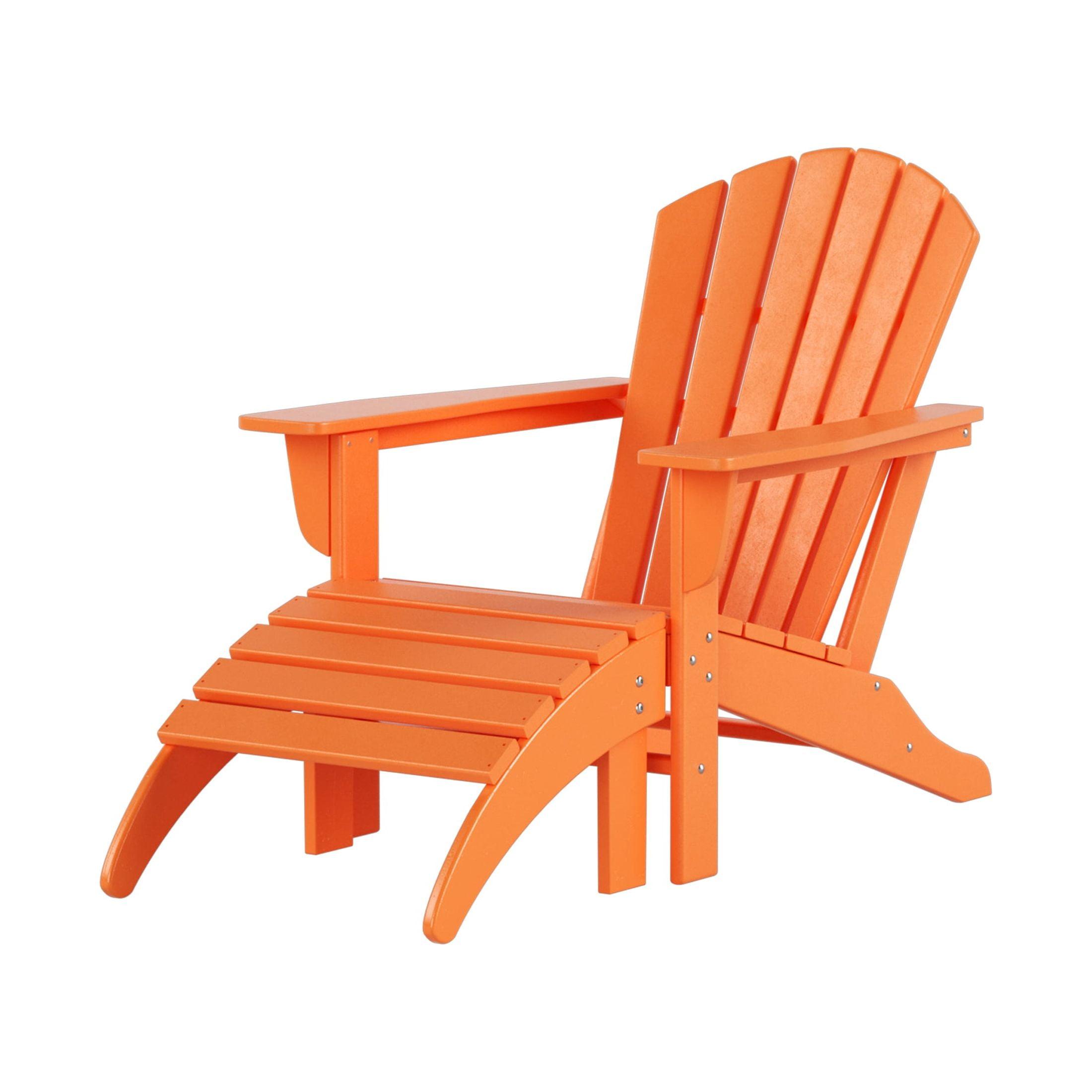 WestinTrends Dylan HDPE Outdoor Patio Adirondack Chair with Ottoman (2-Piece Set)