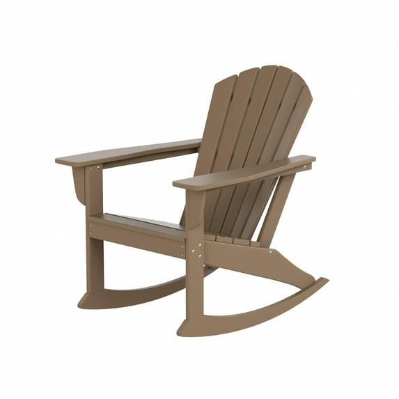 WestinTrends Outdoor Patio Poly Adirondack Rocking Chair Rocker, Weathered Wood