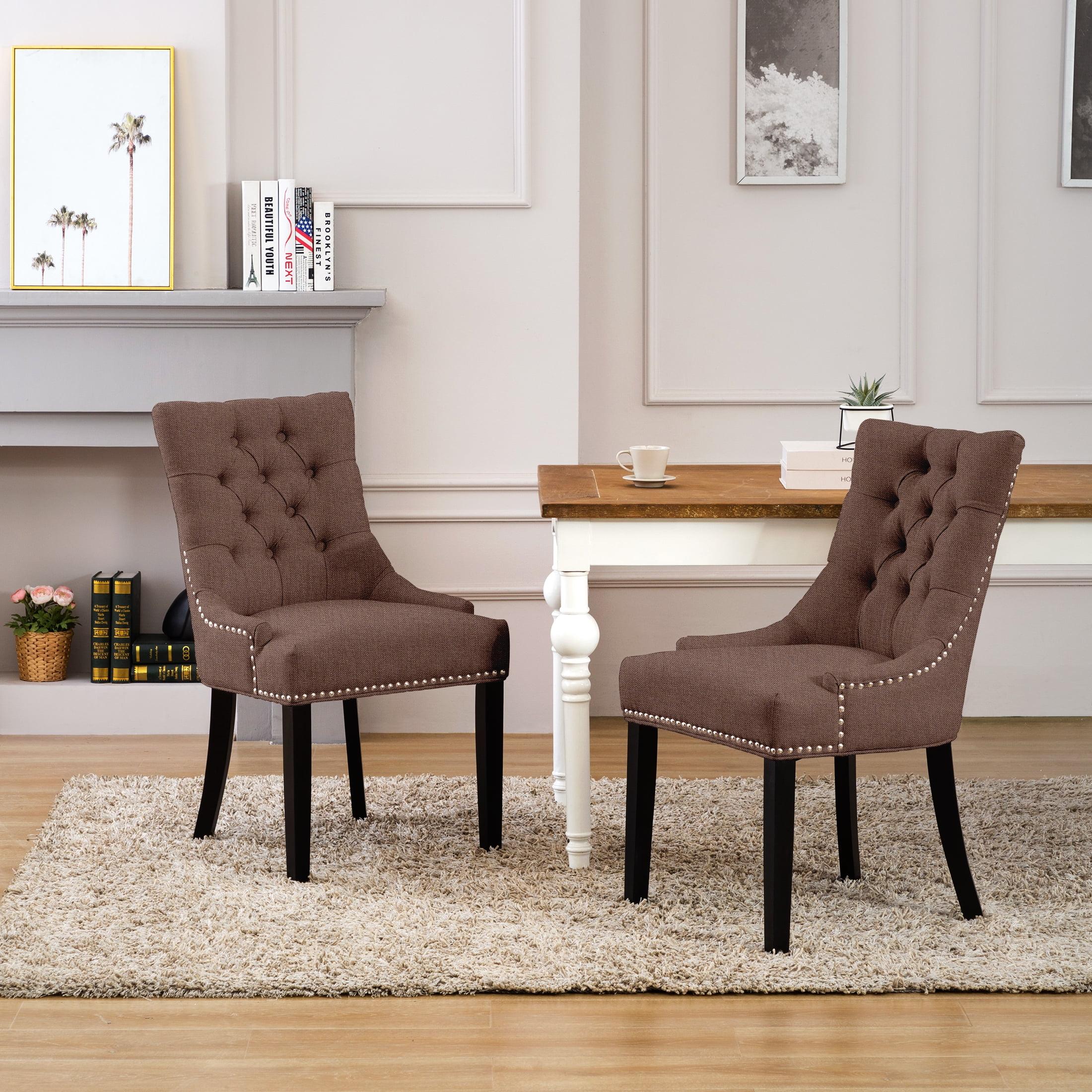 WestinTrends  Upholstered Wingback Button Tufted Dining Chair (Set of 2)