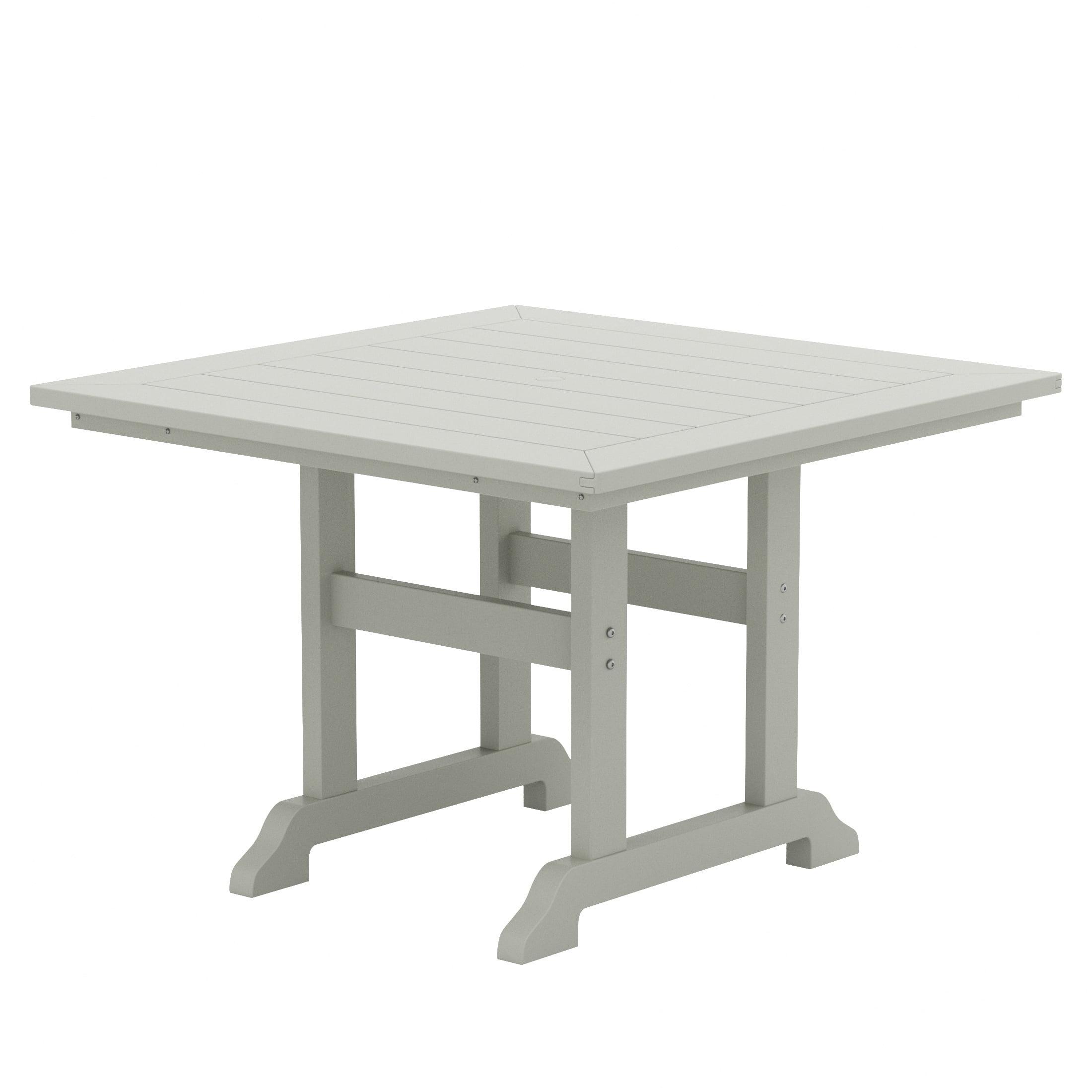 Sand Poly Lumber Square Outdoor Dining Table with Umbrella Hole