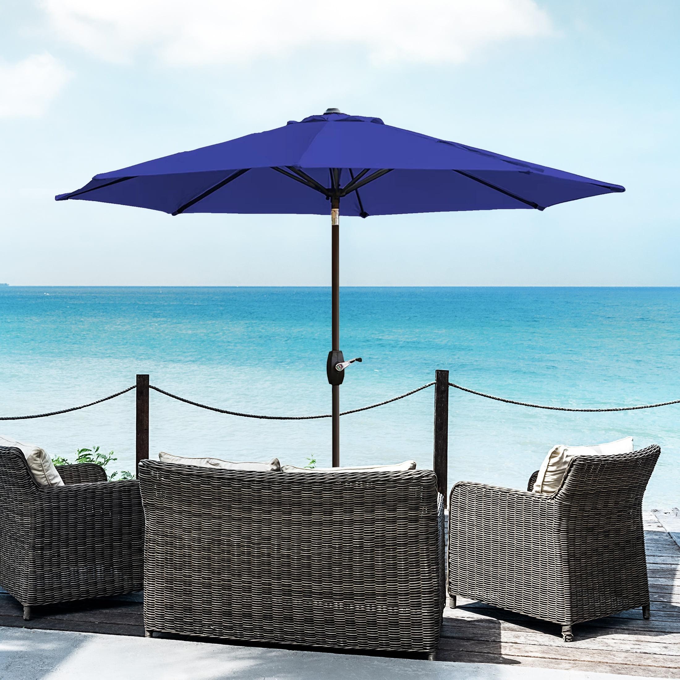 WestinTrends 9 Ft Outdoor Patio Market Table Umbrella with Tilt and Crank, Royal Blue