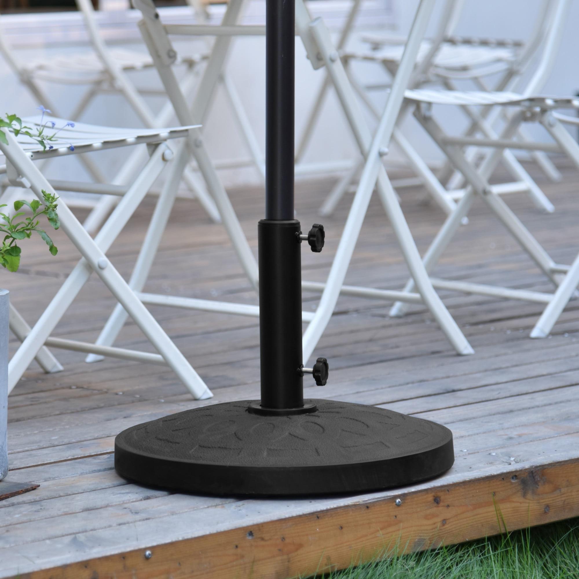 WestinTrends Round Resin Outdoor Patio Market Umbrella Base, Black