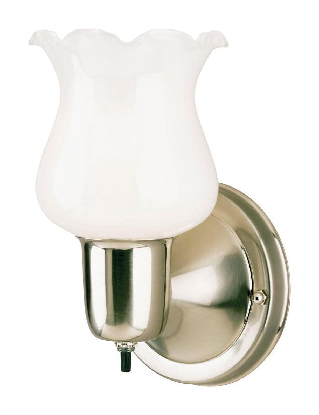 Sleek Brushed Nickel Wall Sconce with White Opal Glass