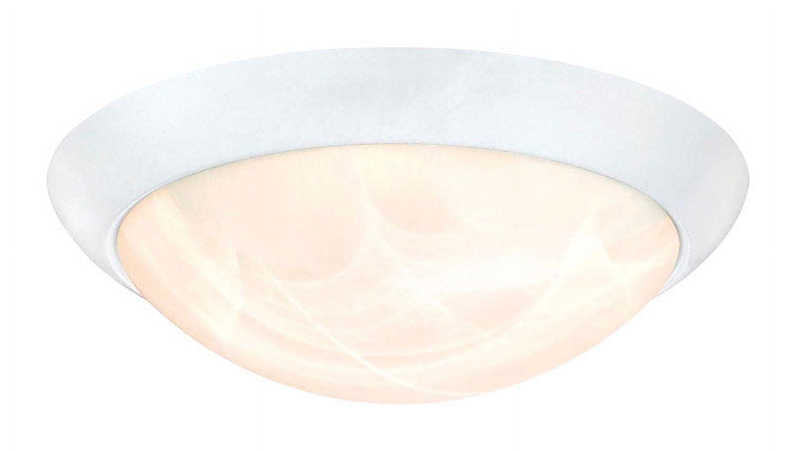 Polished White Alabaster Glass LED Flush Mount Light Fixture