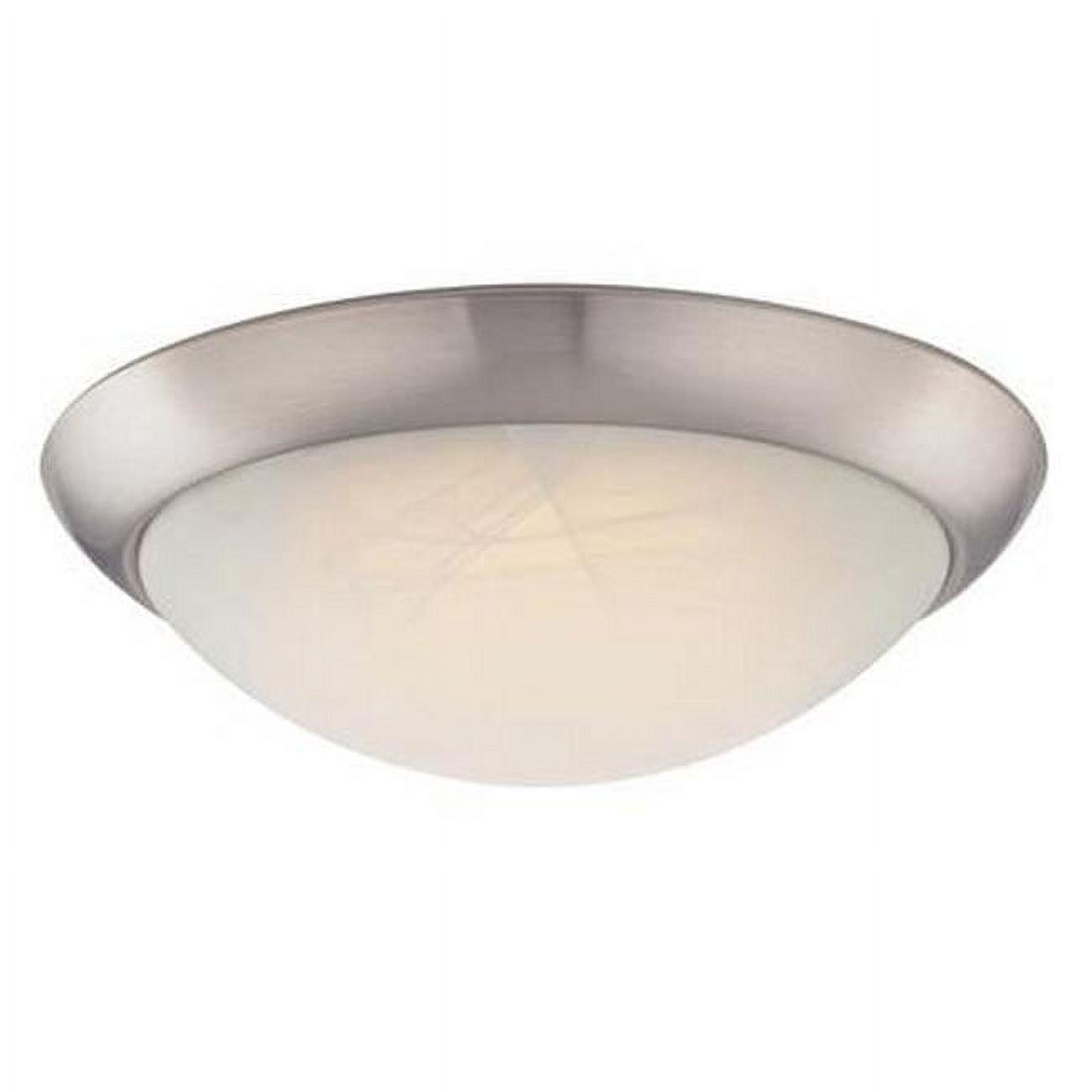 Westinghouse 3.5 in. H X 11 in. W X 11 in. L Brushed Nickel White Ceiling Light