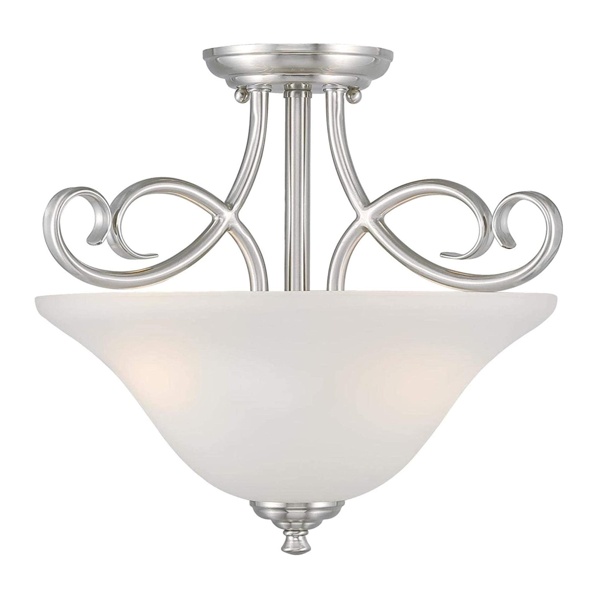 Westinghouse 2-Bulb Ceiling Light Fixture, Brushed Nickel and Frosted Glass