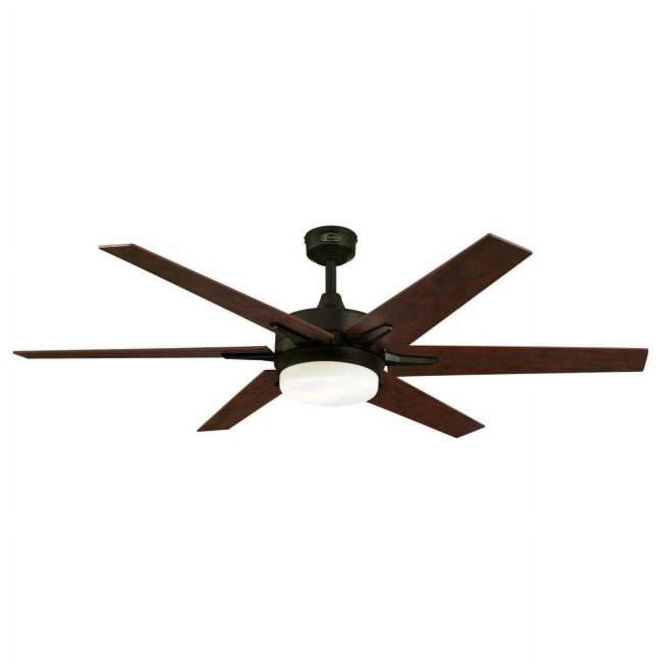 60'' Black-Bronze Ceiling Fan with LED Light Kit and Remote