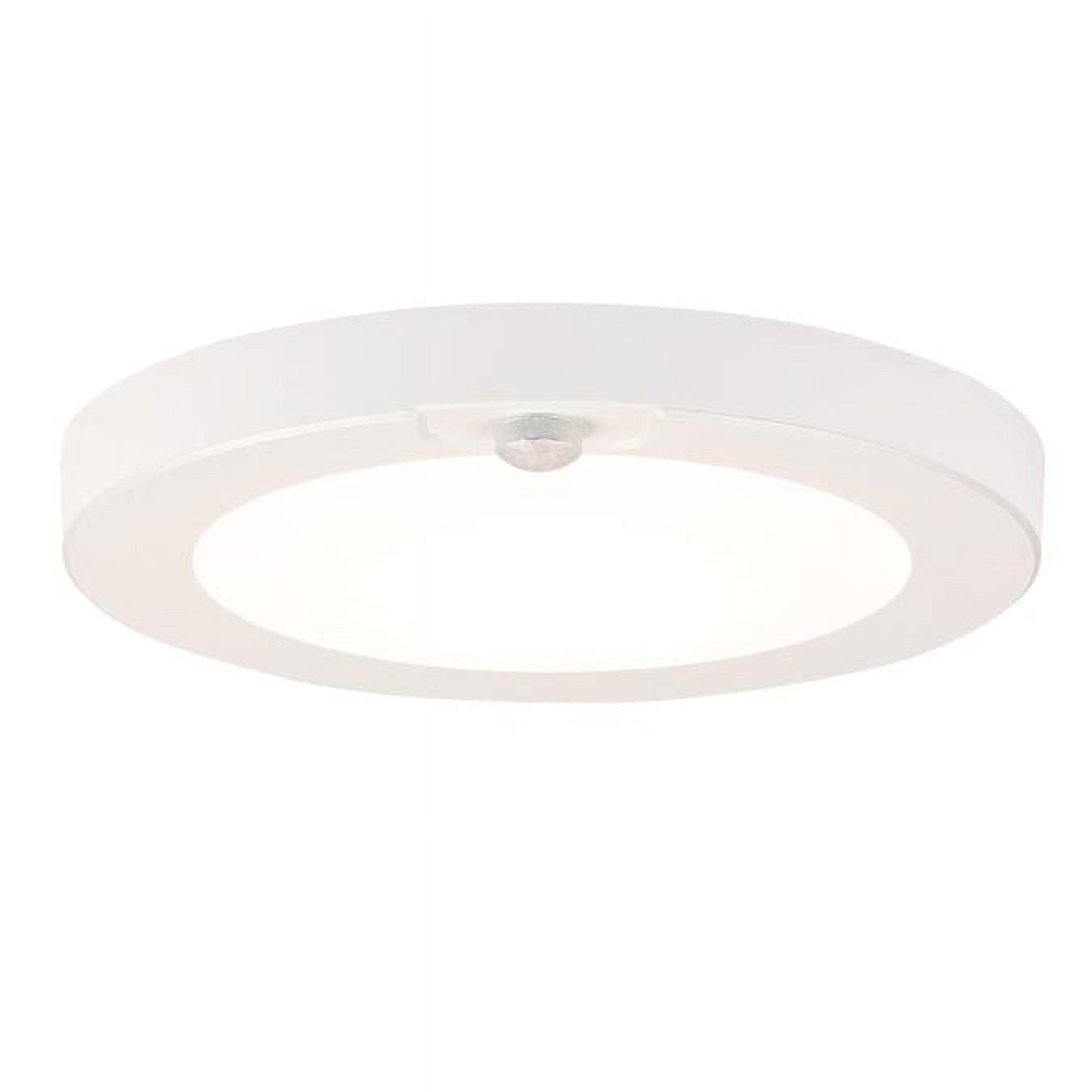 White Glass LED Flush Mount Ceiling Light with Motion Sensor