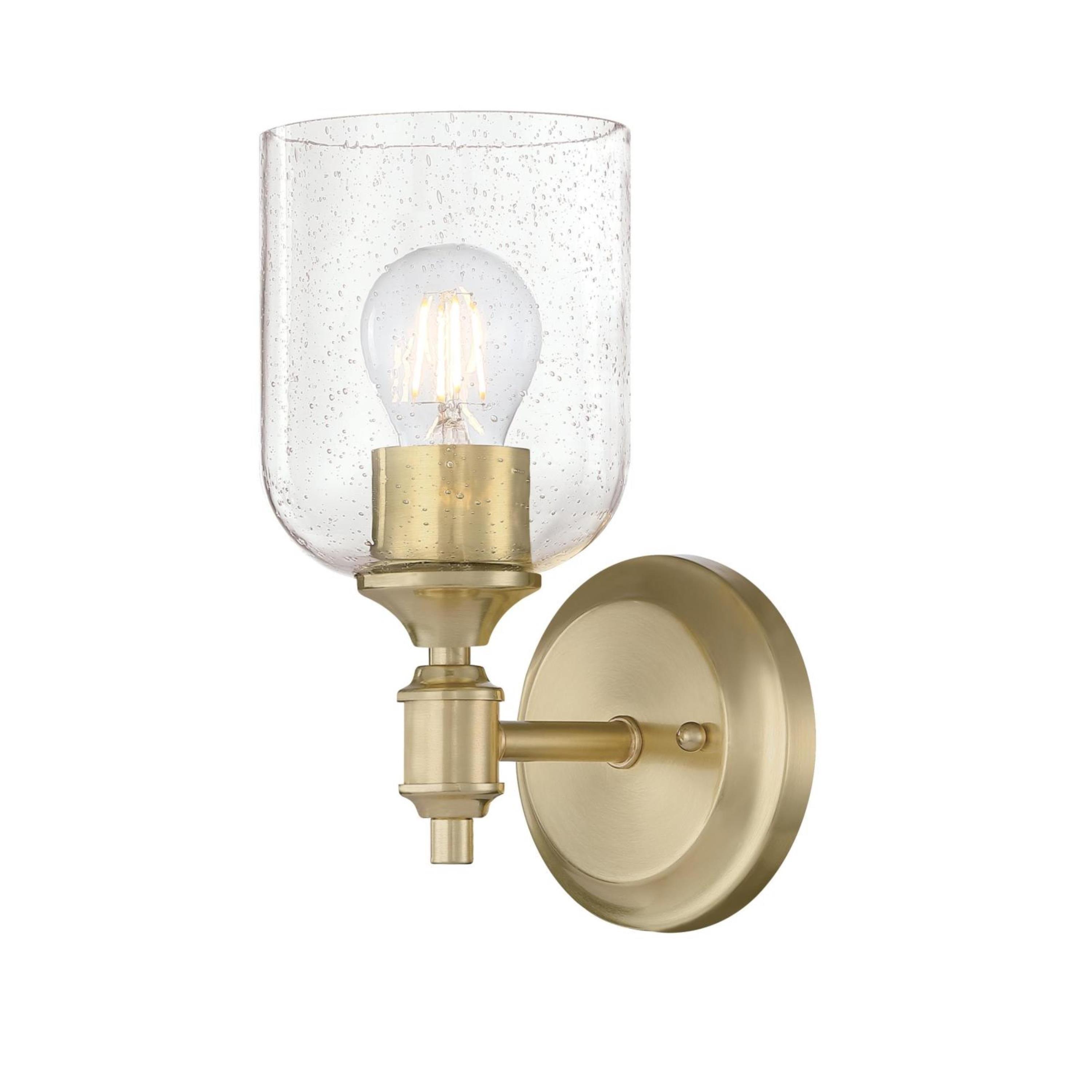 Westinghouse 6129600 Basset 10" Tall Bathroom Sconce - Brass