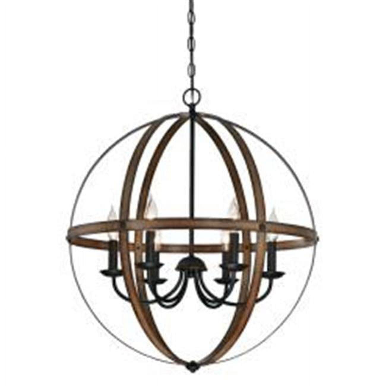 Westinghouse 6333600 Stella Mira Six-Light Indoor Chandelier, Barnwood and Oil Rubbed Bronze Finish